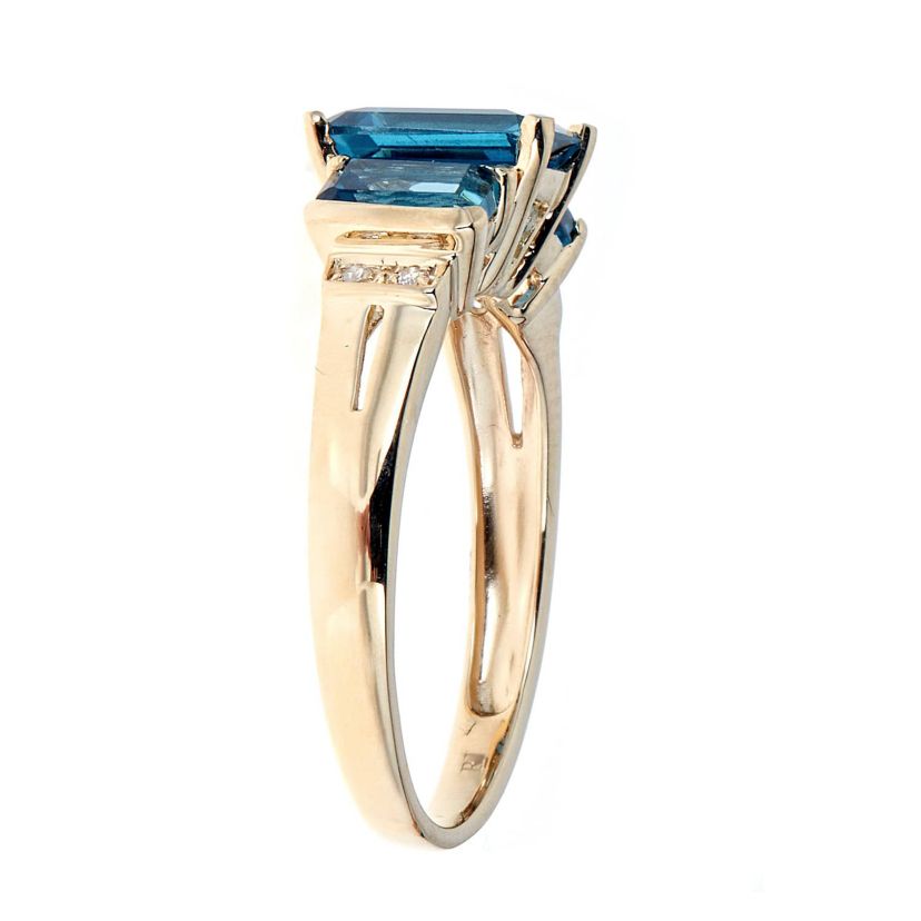BLUE TOPAZ Ring in 10K YELLOW GOLD