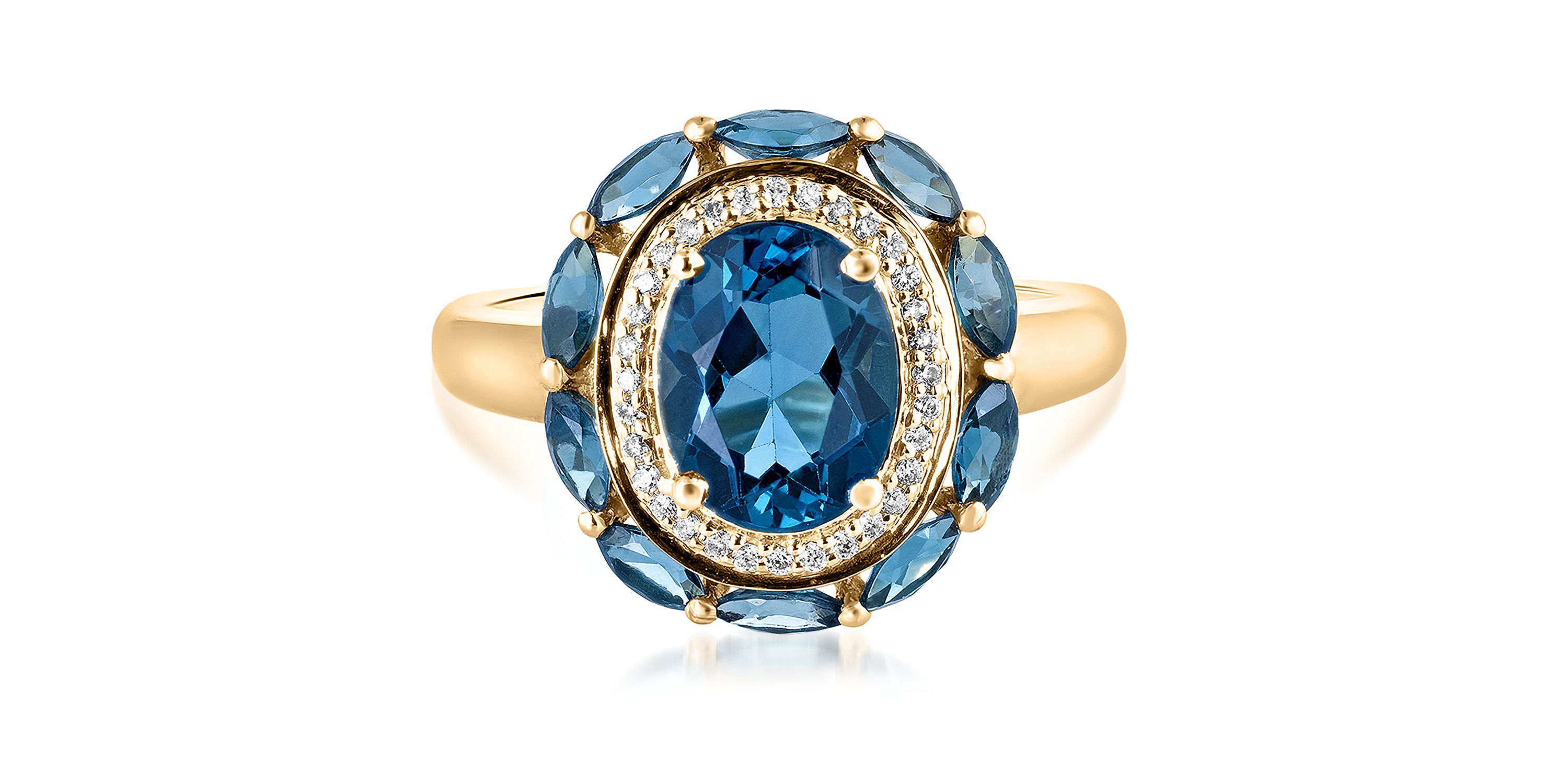 BLUE TOPAZ Ring in 10K YELLOW GOLD