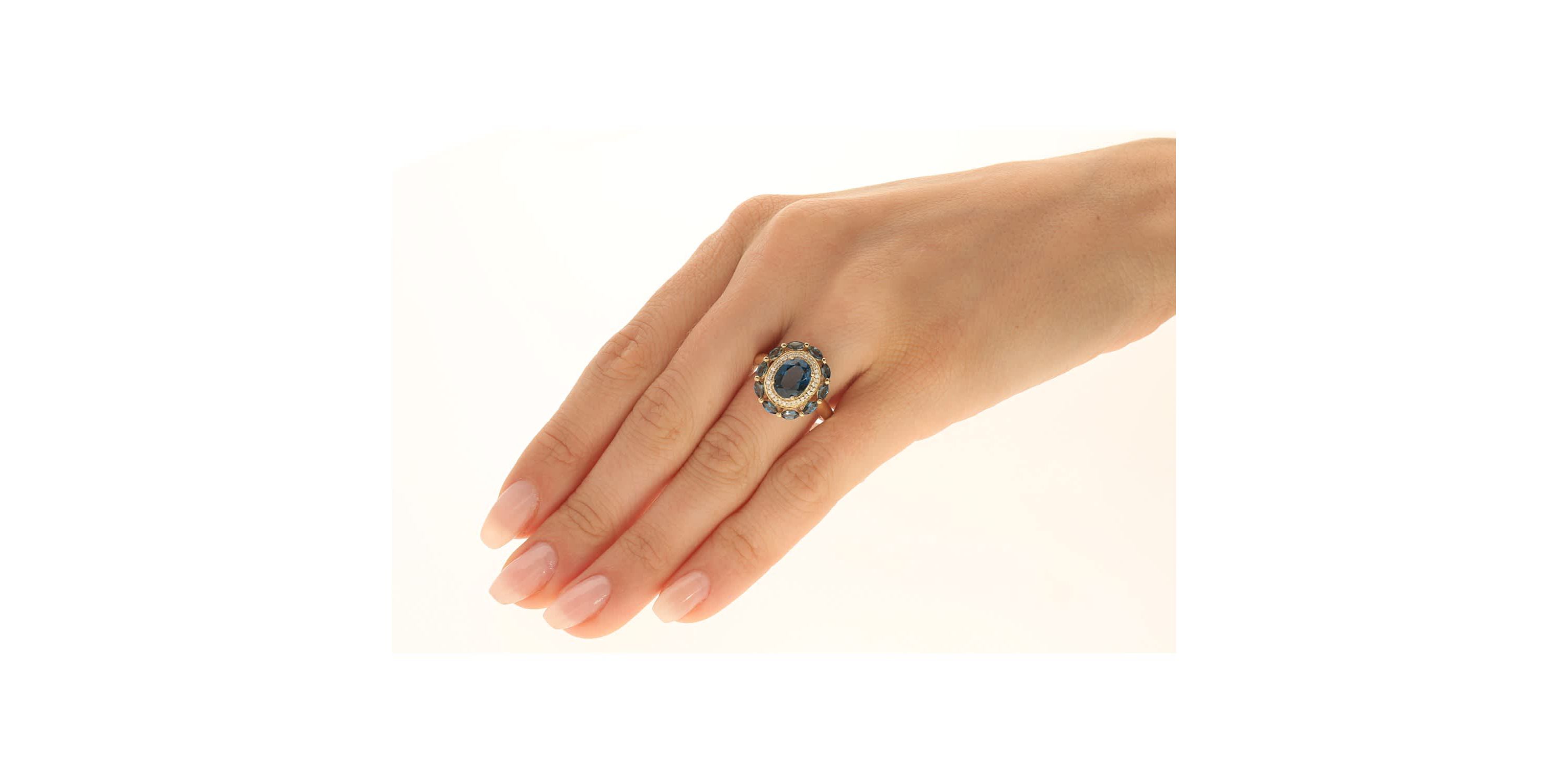 BLUE TOPAZ Ring in 10K YELLOW GOLD