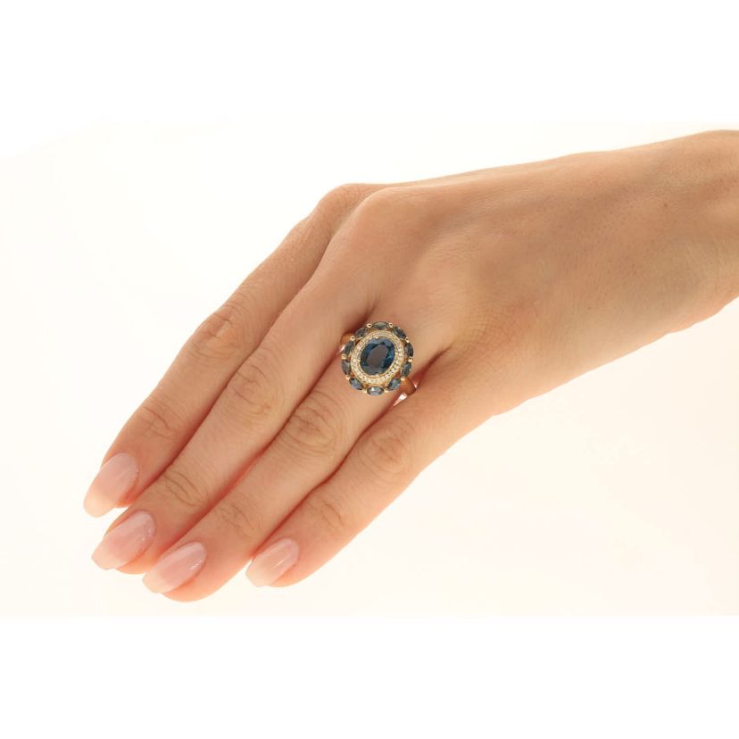 BLUE TOPAZ Ring in 10K YELLOW GOLD