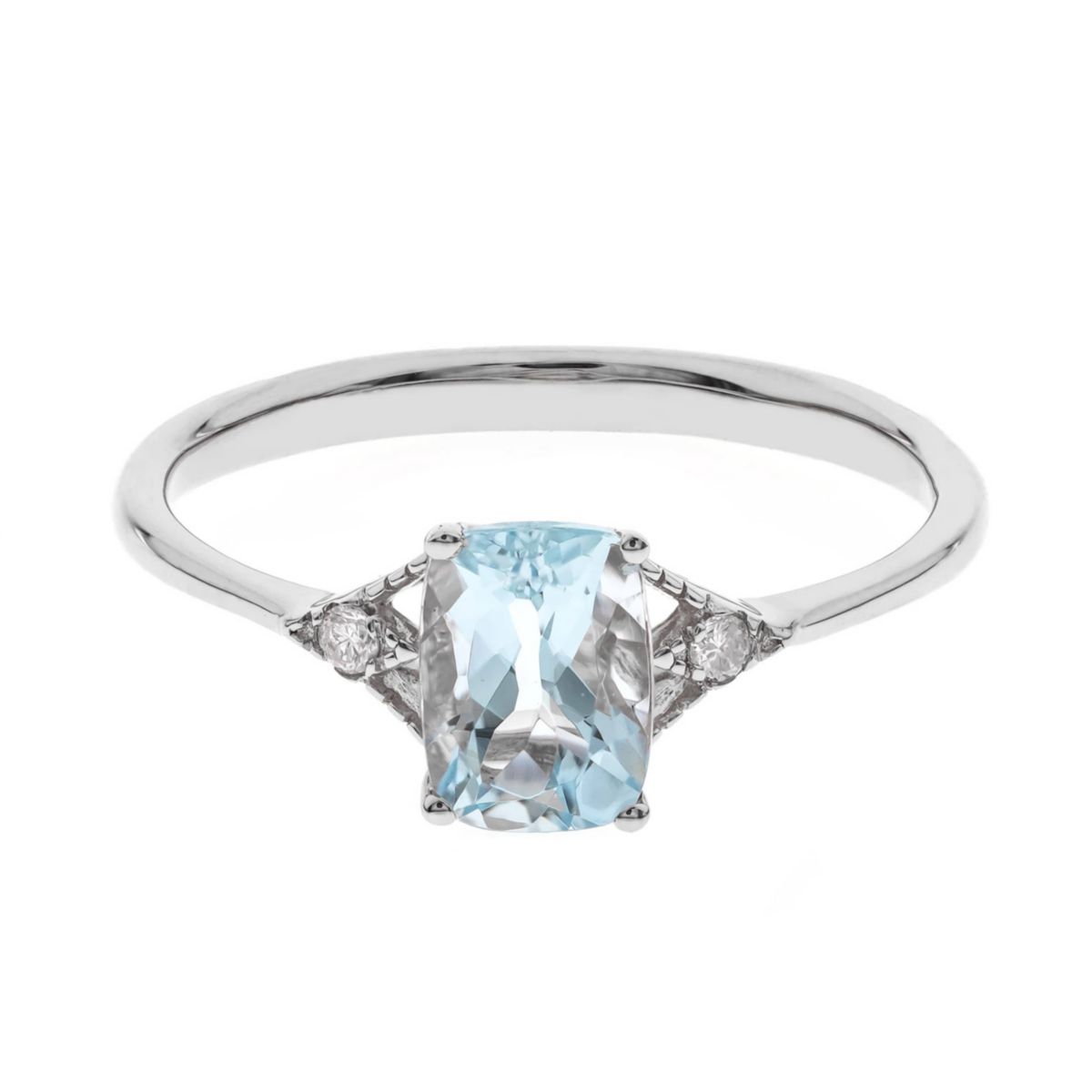 AQUA Ring in 10K WHITE GOLD