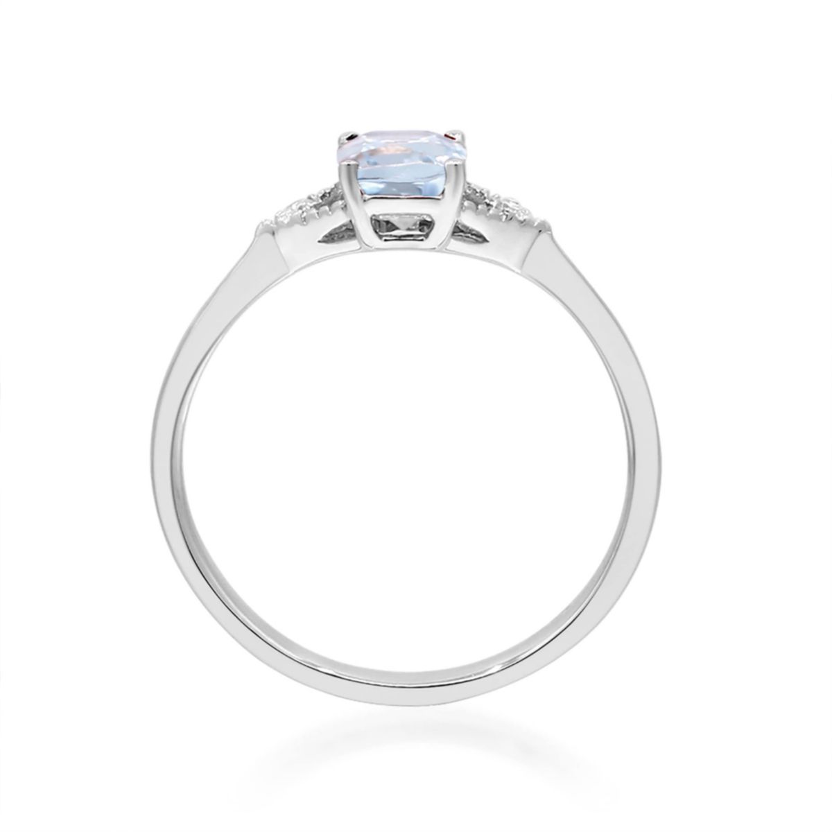 AQUA Ring in 10K WHITE GOLD