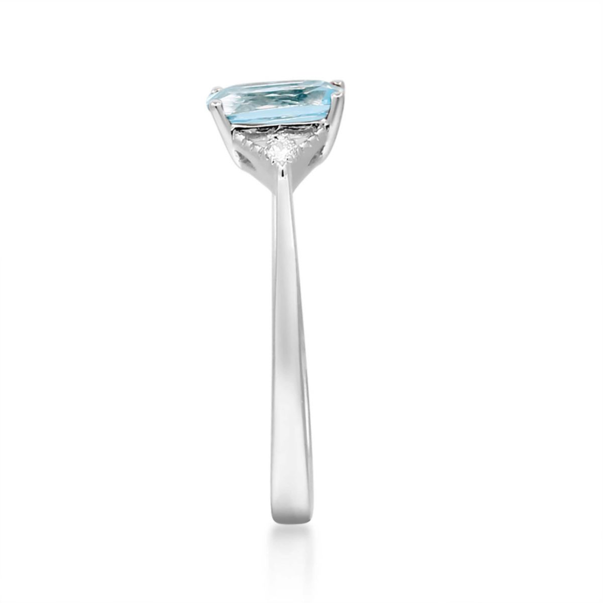 AQUA Ring in 10K WHITE GOLD