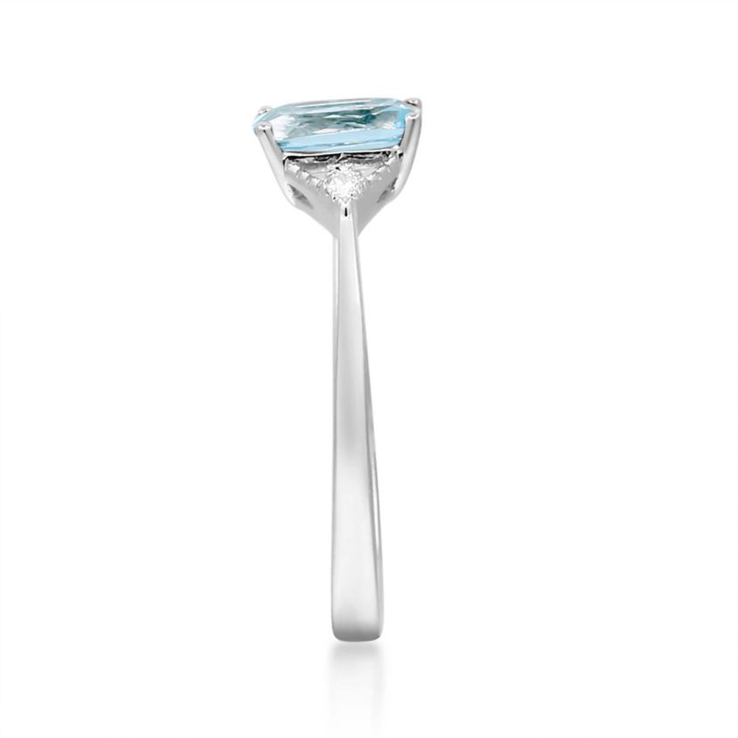 AQUA Ring in 10K WHITE GOLD