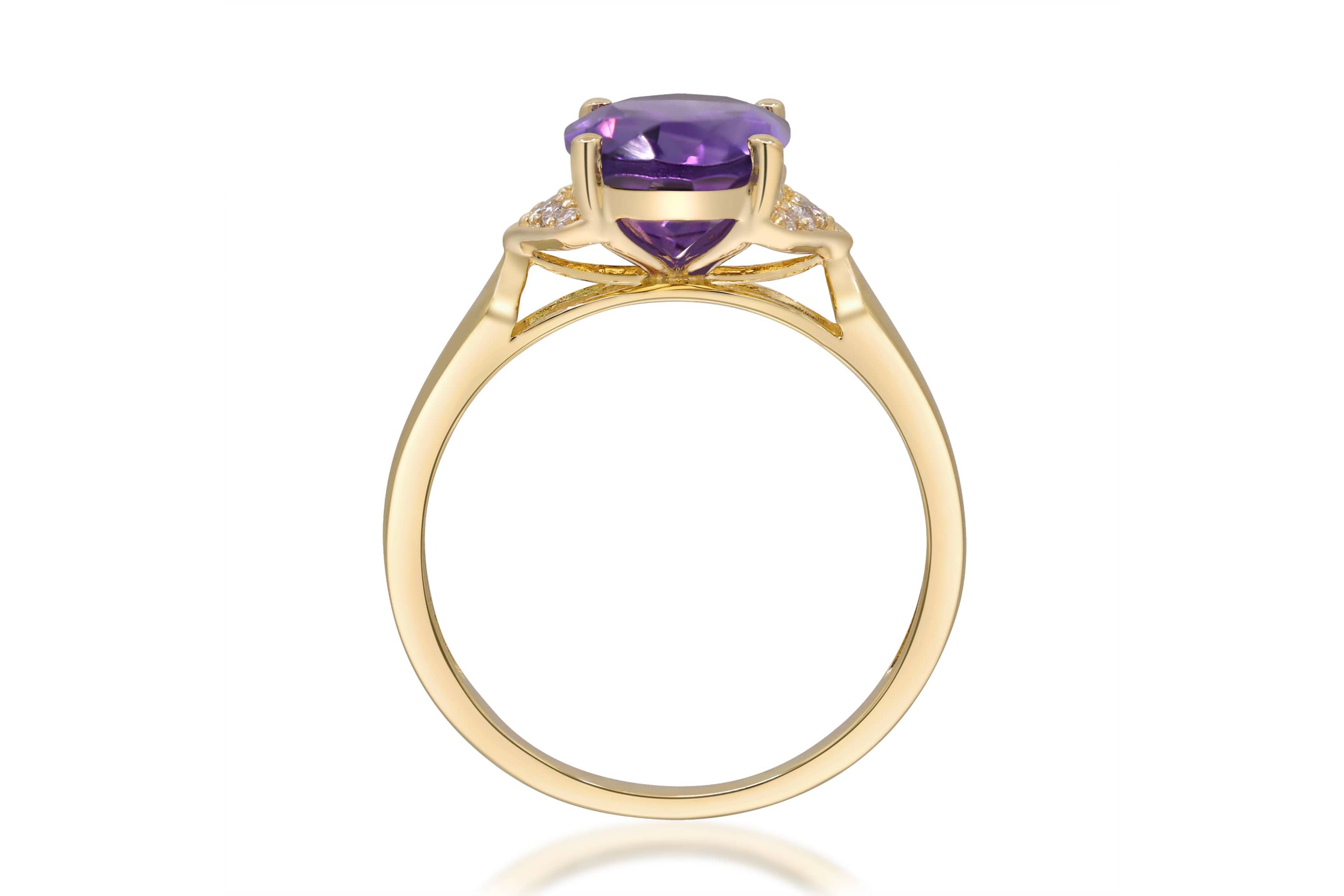 AMETHYST Ring in 10K YELLOW GOLD