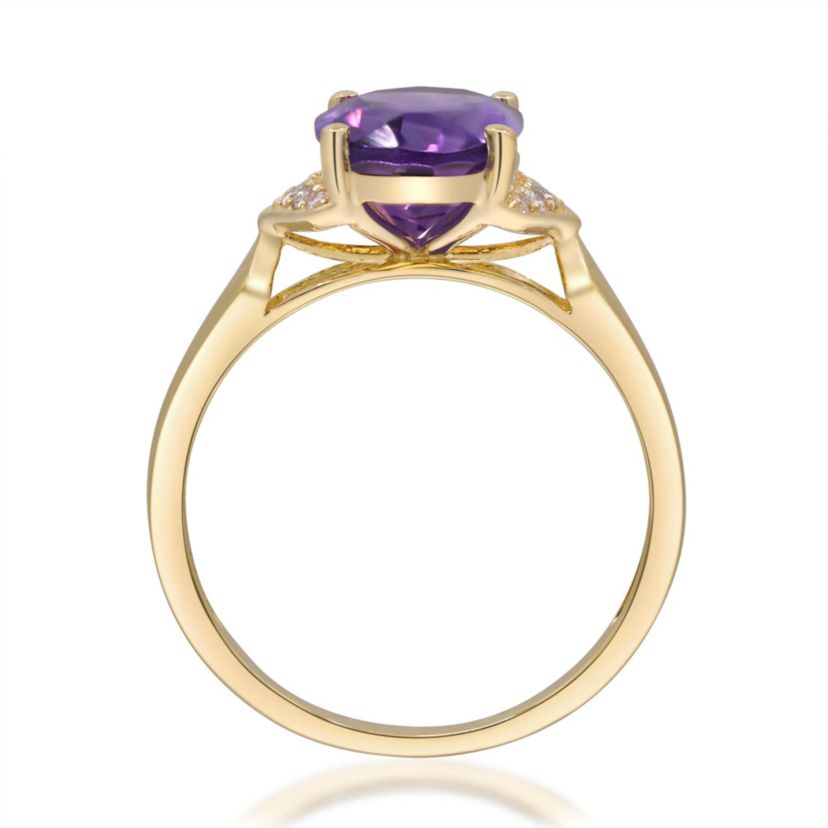 AMETHYST Ring in 10K YELLOW GOLD