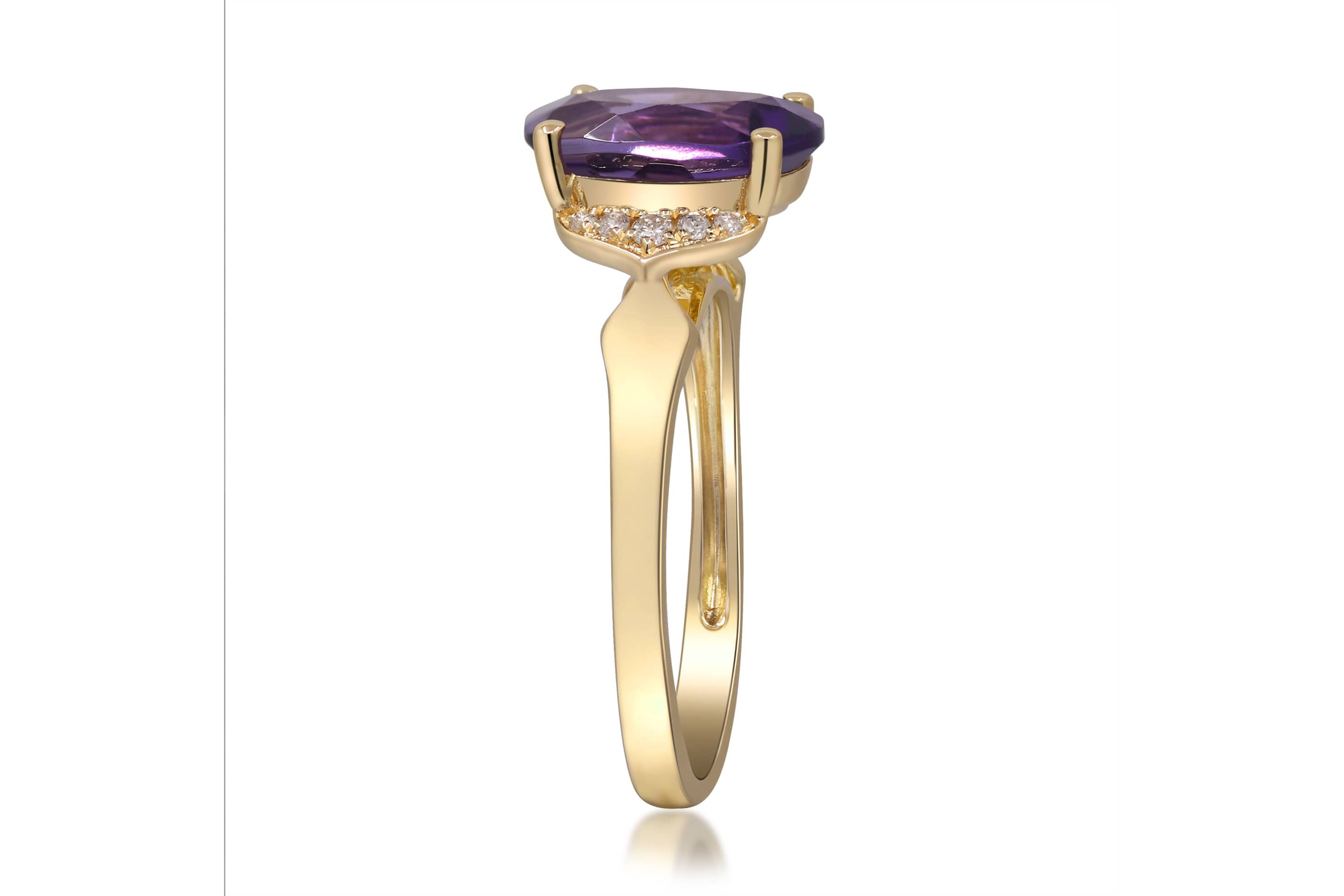 AMETHYST Ring in 10K YELLOW GOLD