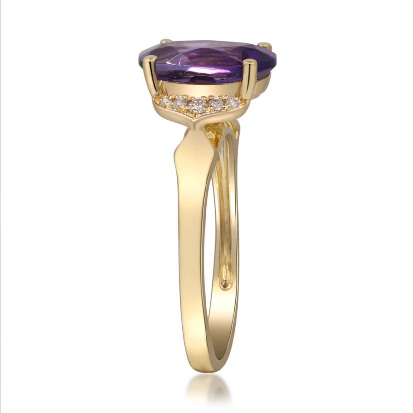 AMETHYST Ring in 10K YELLOW GOLD