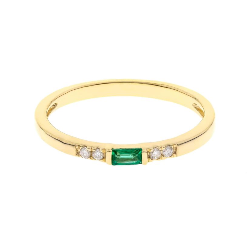 EMERALD Ring in 10K YELLOW GOLD