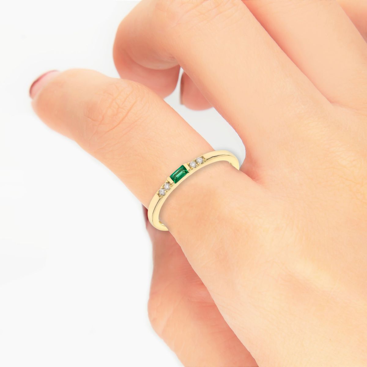 EMERALD Ring in 10K YELLOW GOLD