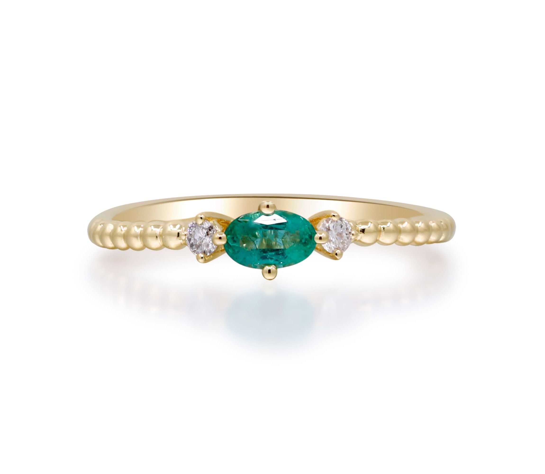 Anika and August EMERALD Ring in 10K YELLOW GOLD Belk