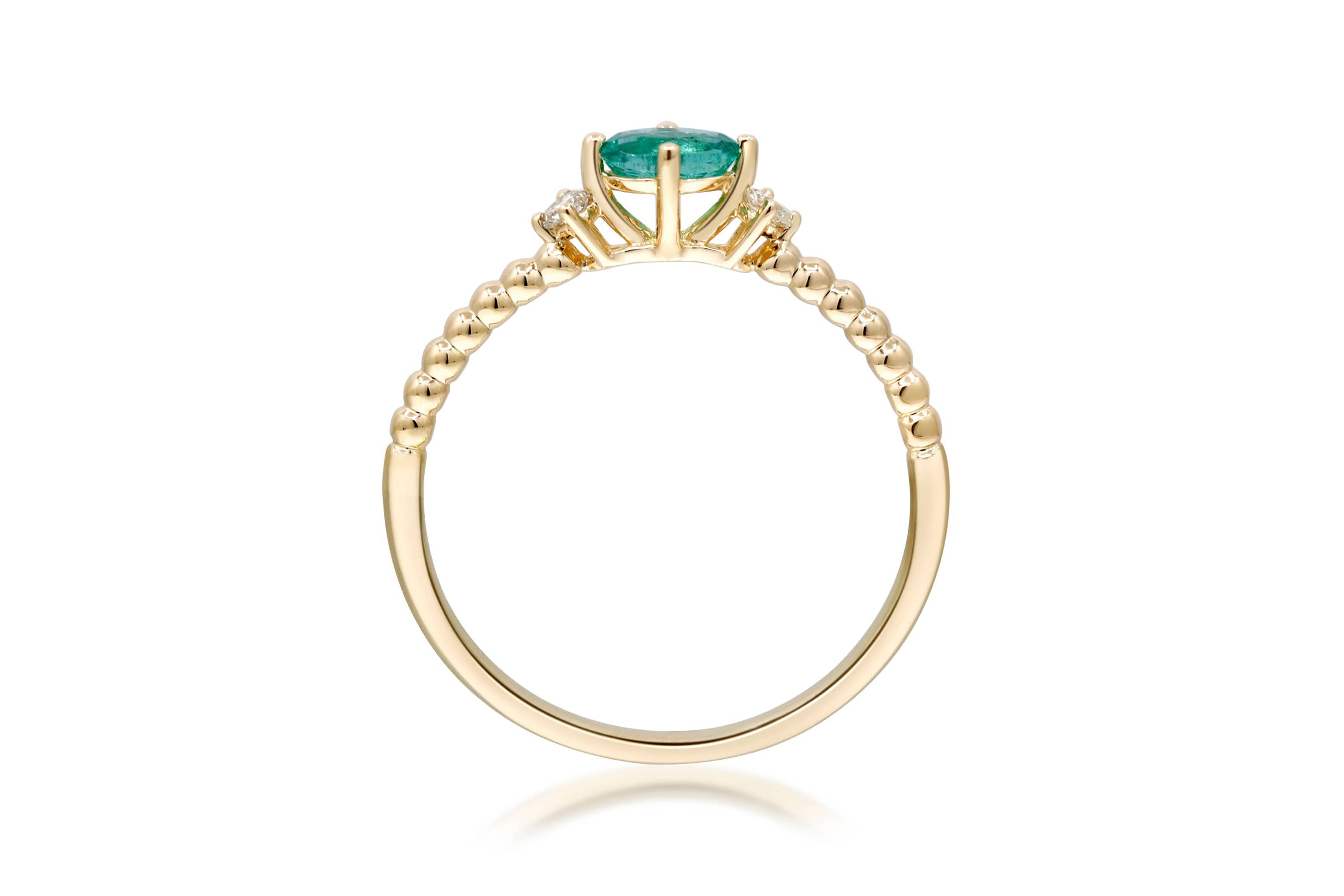 EMERALD Ring in 10K YELLOW GOLD