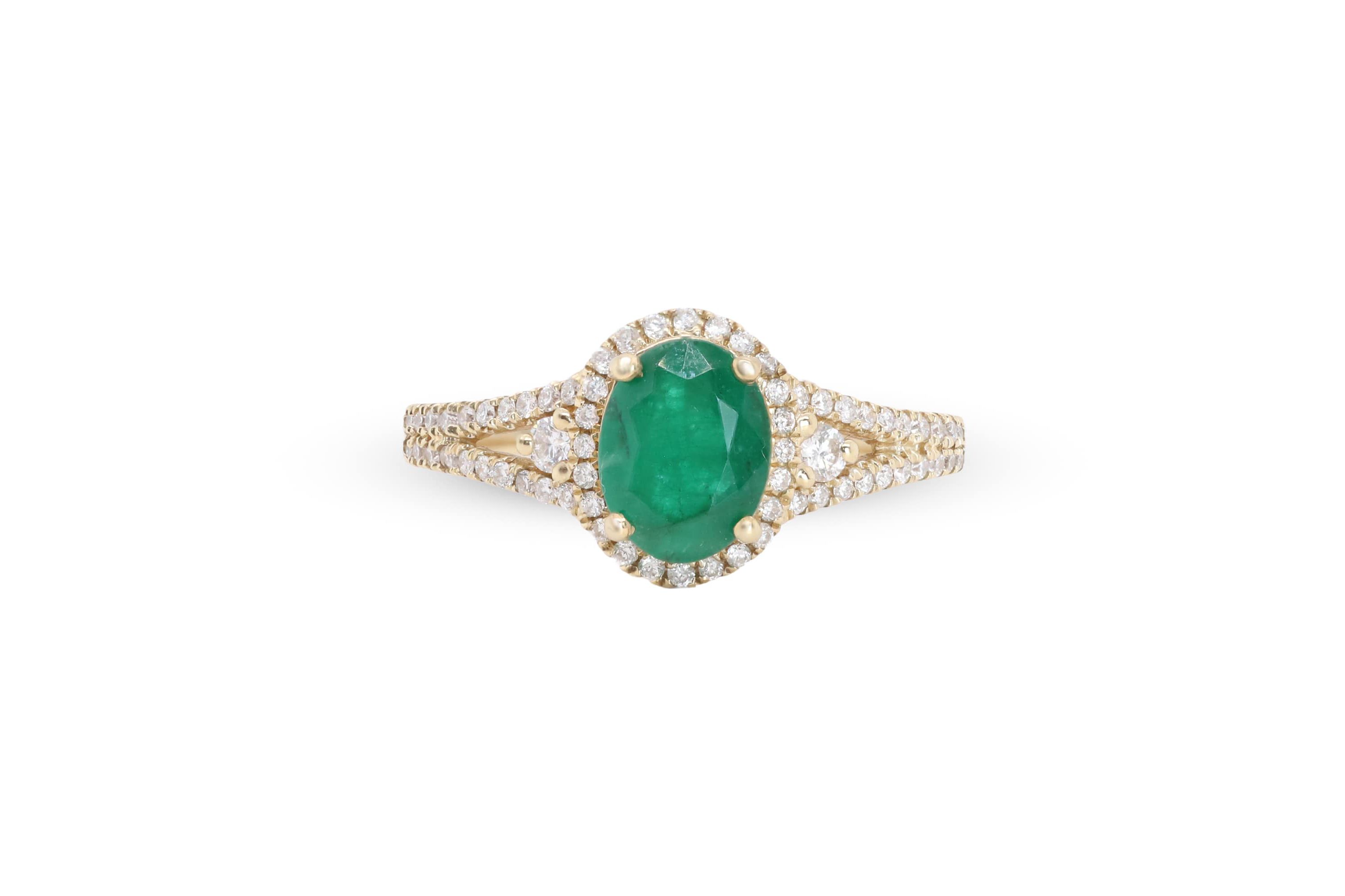 EMERALD Ring in 10K YELLOW GOLD