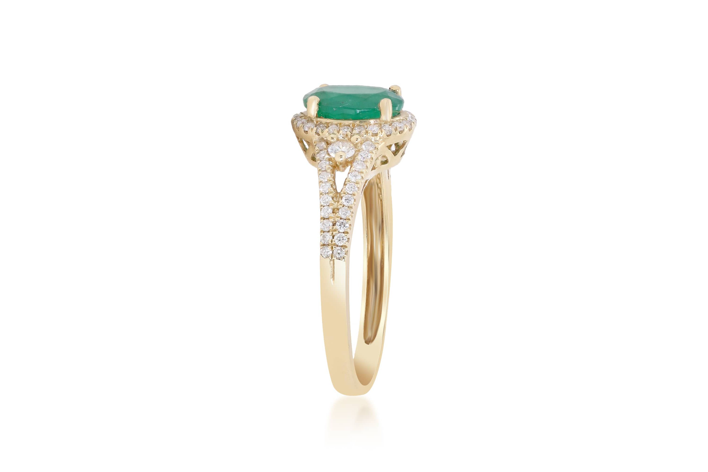 EMERALD Ring in 10K YELLOW GOLD
