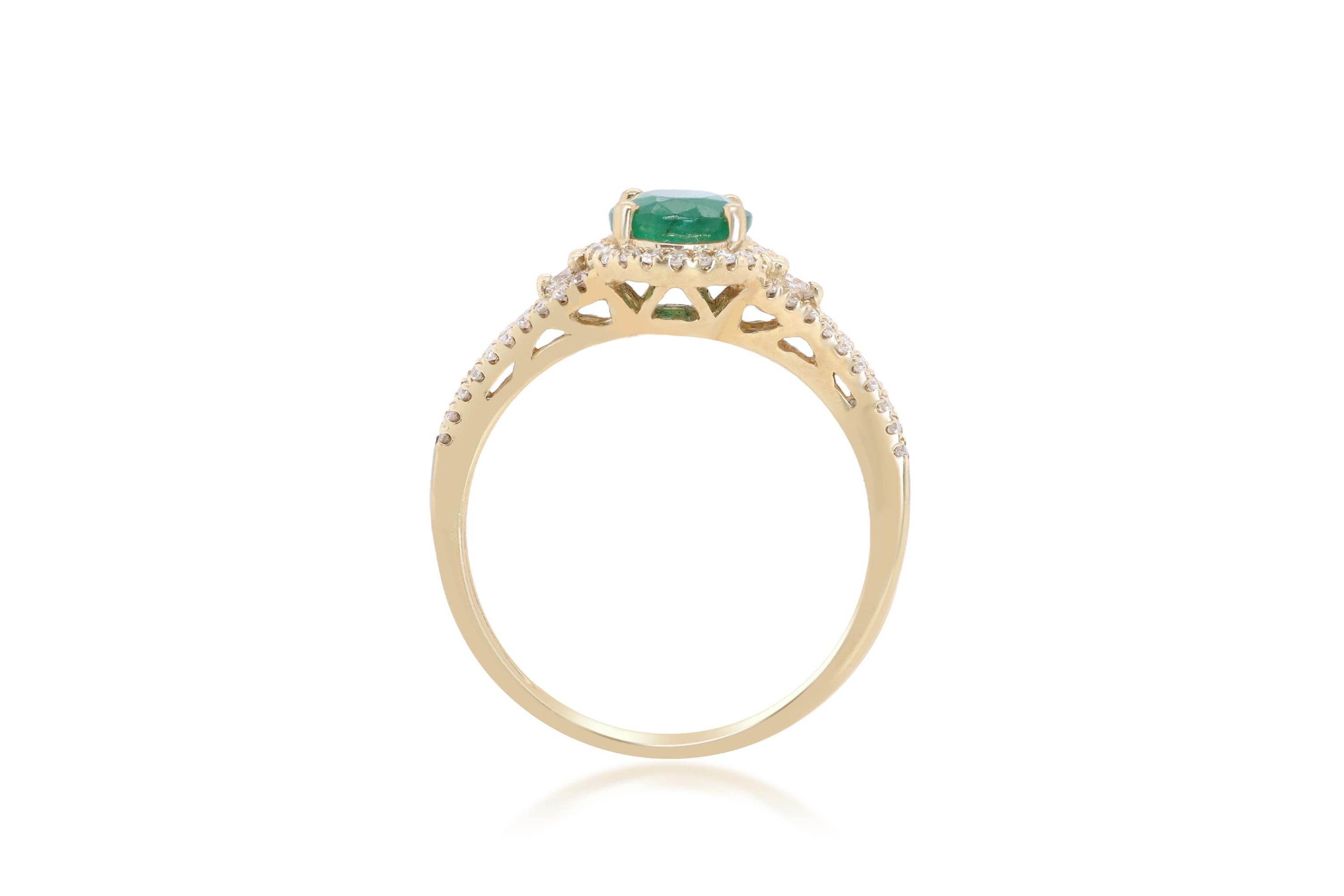 EMERALD Ring in 10K YELLOW GOLD