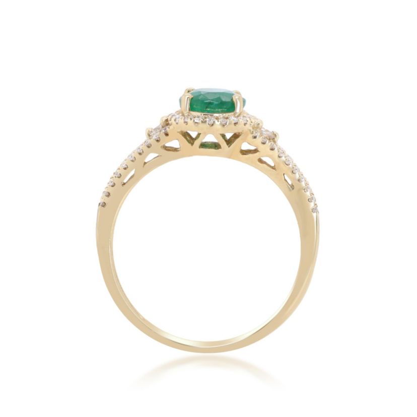 EMERALD Ring in 10K YELLOW GOLD