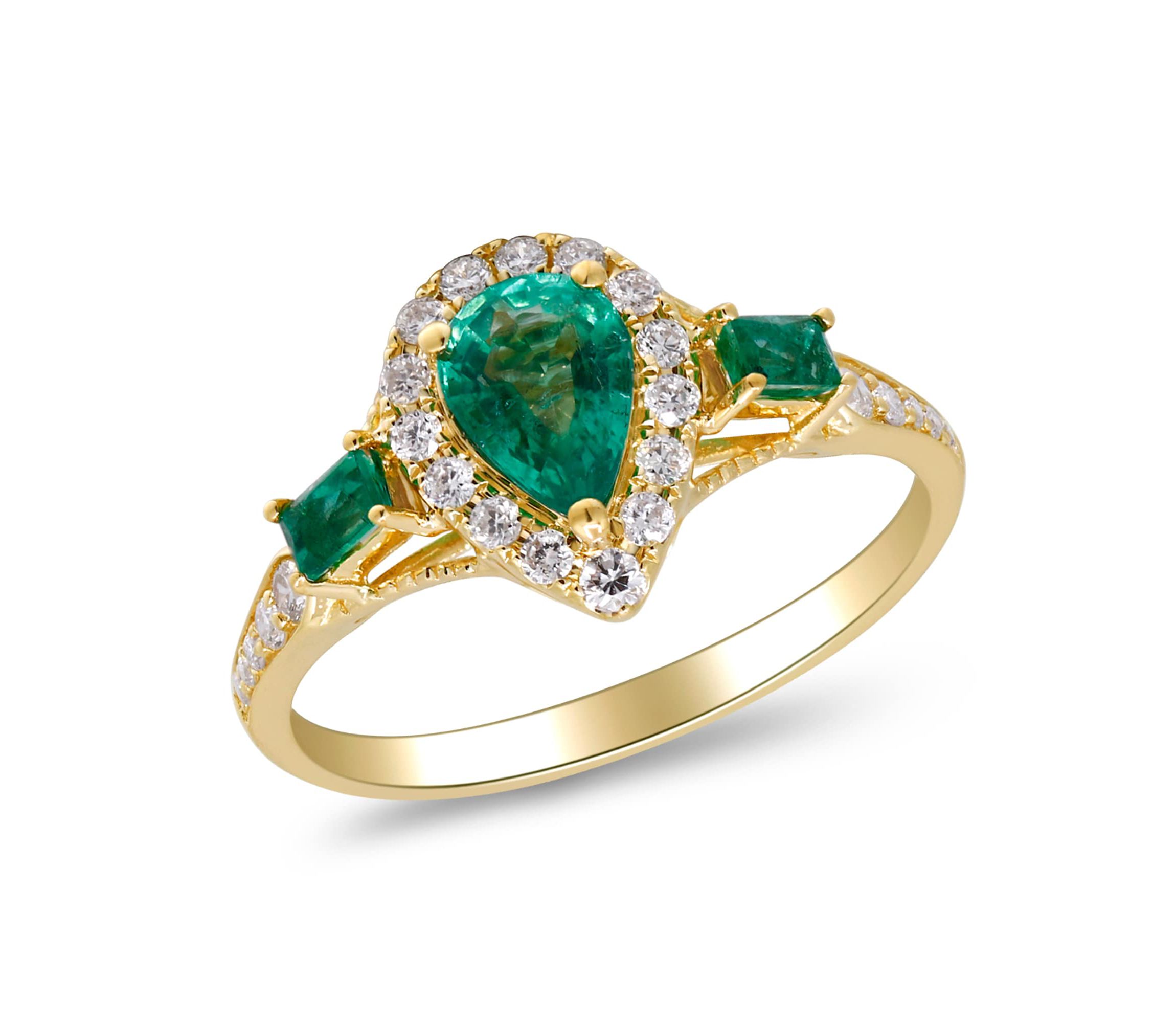EMERALD Ring in 10K YELLOW GOLD