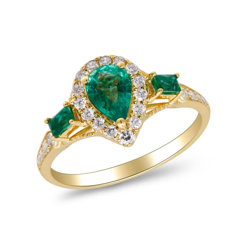 EMERALD Ring in 10K YELLOW GOLD