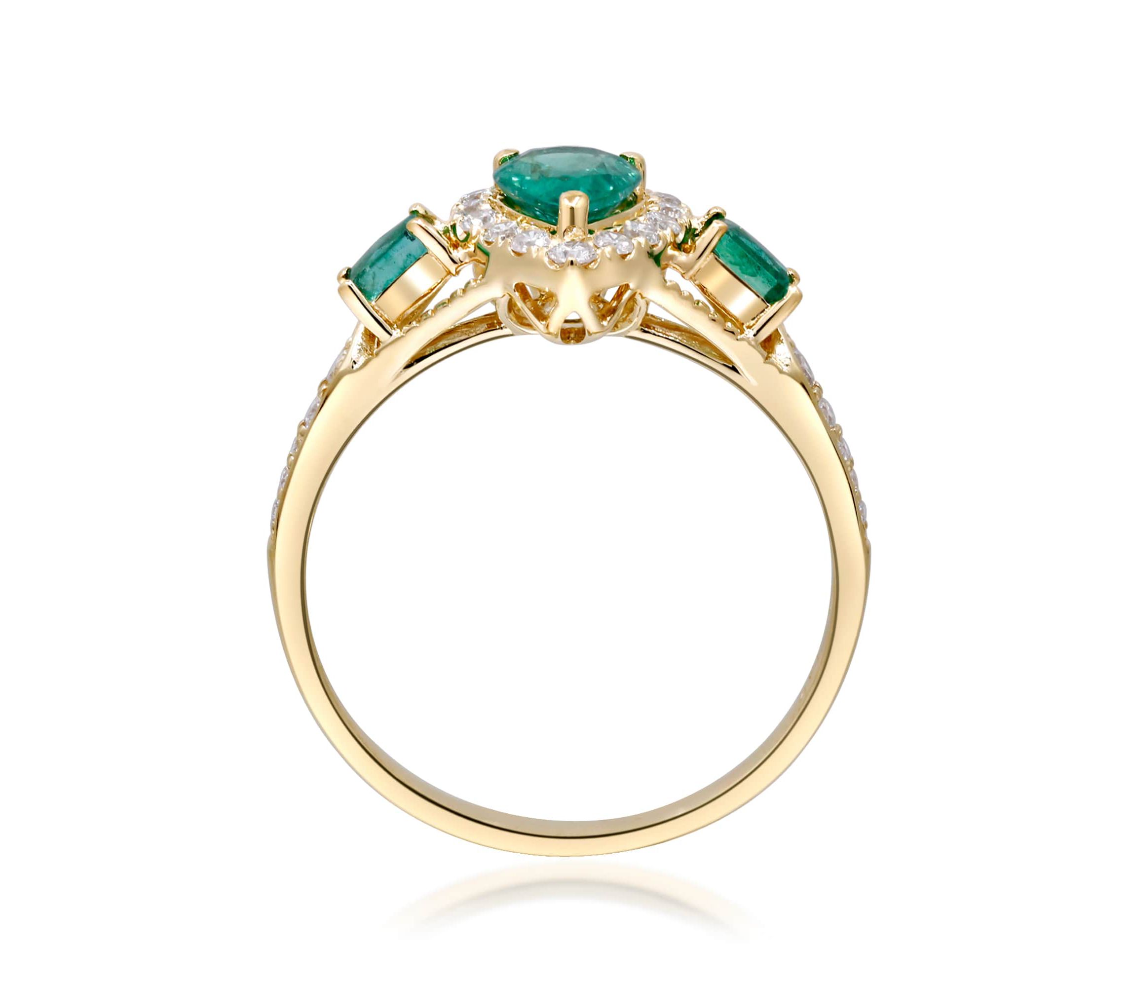 EMERALD Ring in 10K YELLOW GOLD