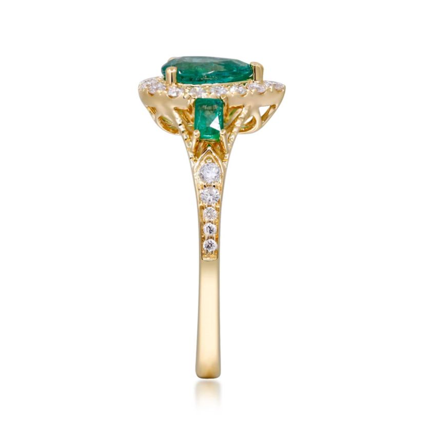 EMERALD Ring in 10K YELLOW GOLD