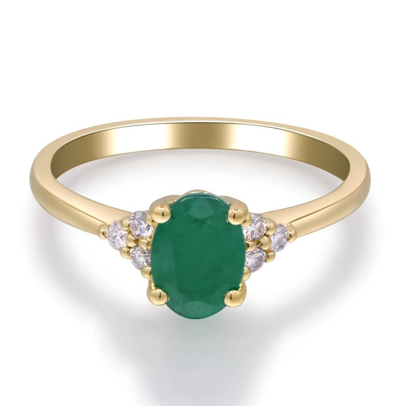 EMERALD Ring in 10K YELLOW GOLD