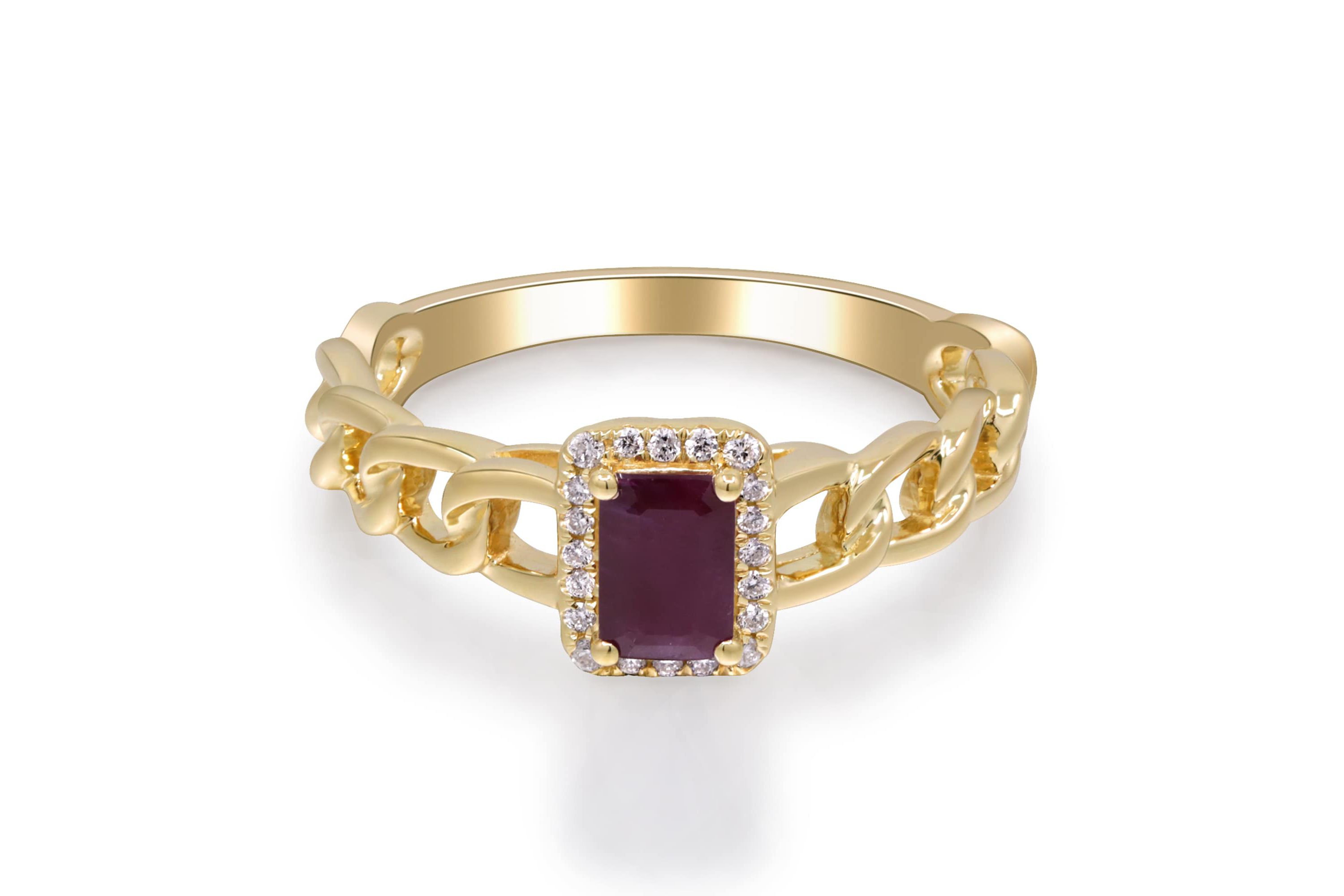 RUBY Ring in 10K YELLOW GOLD