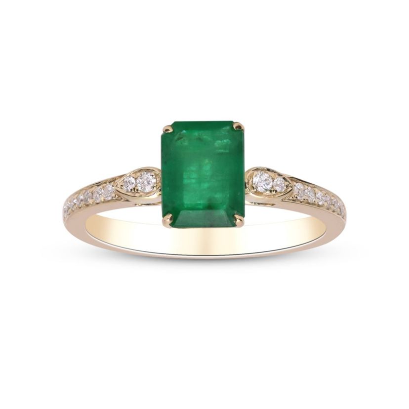 EMERALD Ring in 10K YELLOW GOLD