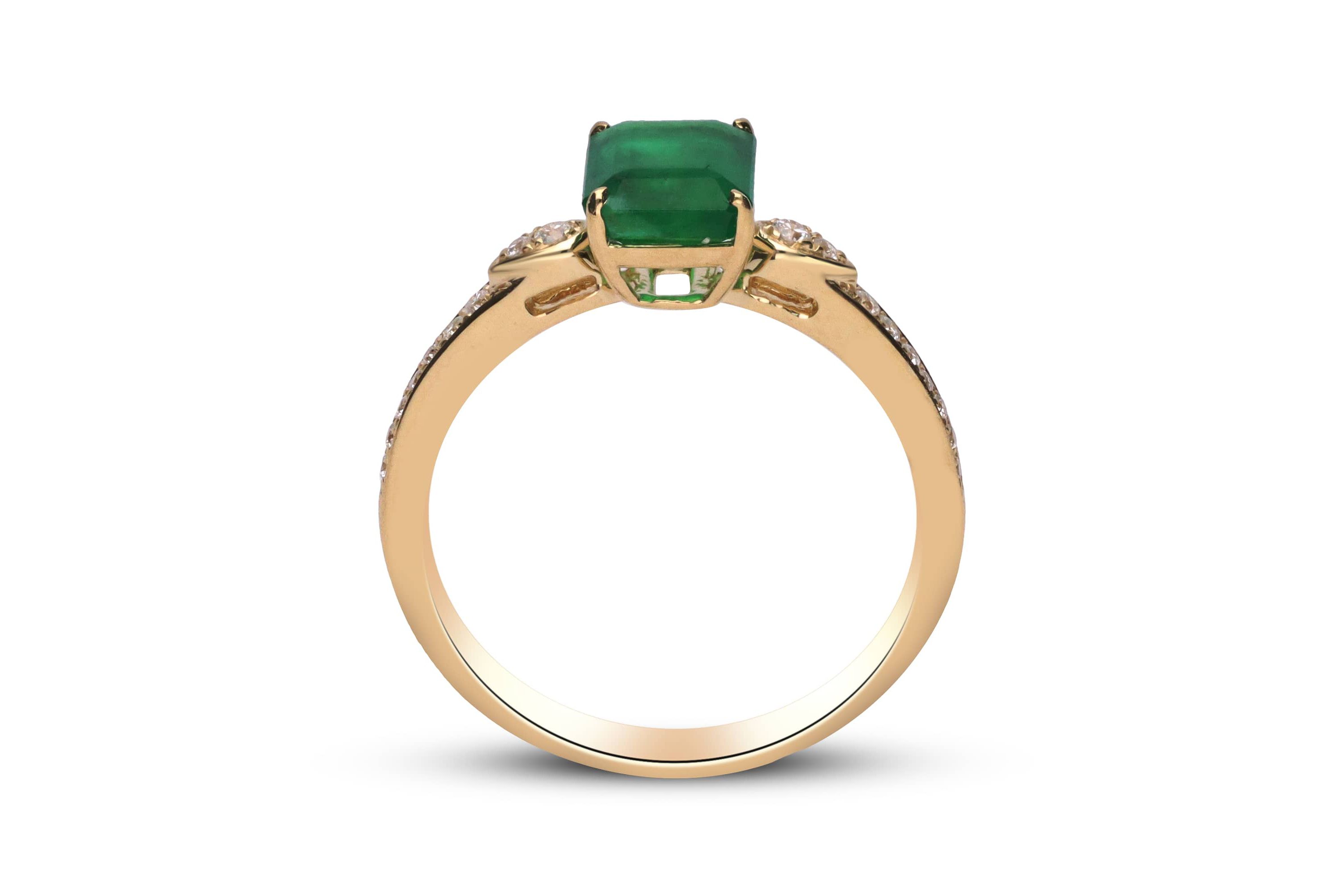 EMERALD Ring in 10K YELLOW GOLD