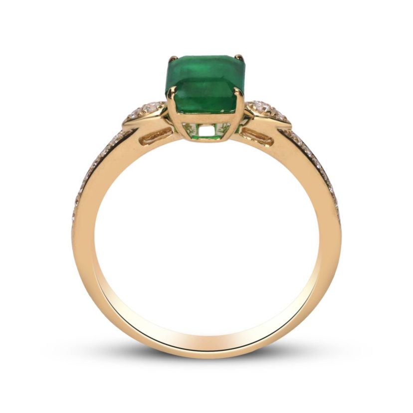 EMERALD Ring in 10K YELLOW GOLD