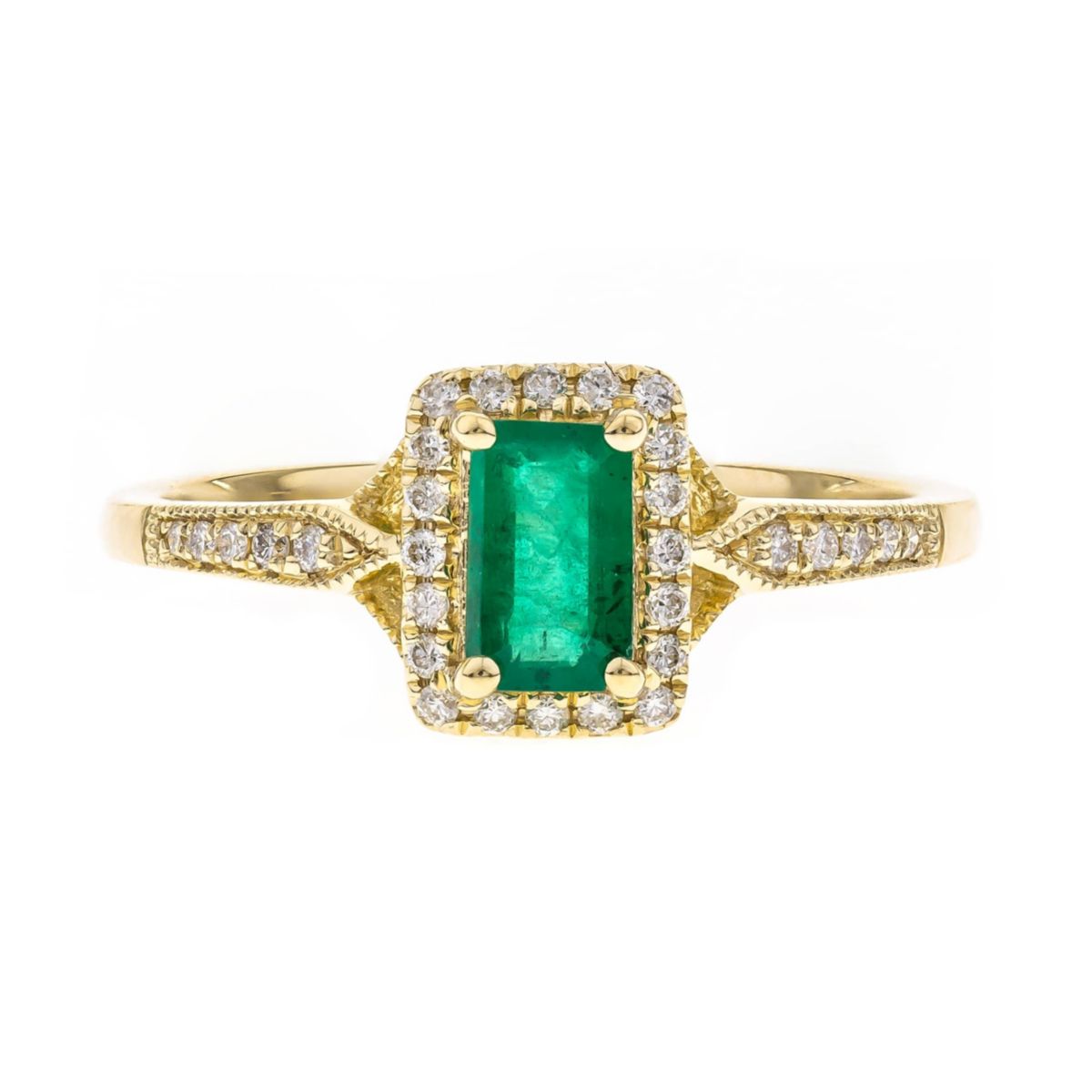 EMERALD Ring in 10K YELLOW GOLD
