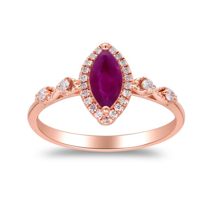 RHODOLITE Ring in 10K YELLOW GOLD
