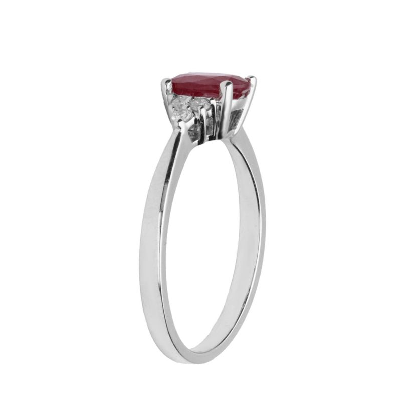 RUBY Ring in 10K WHITE GOLD