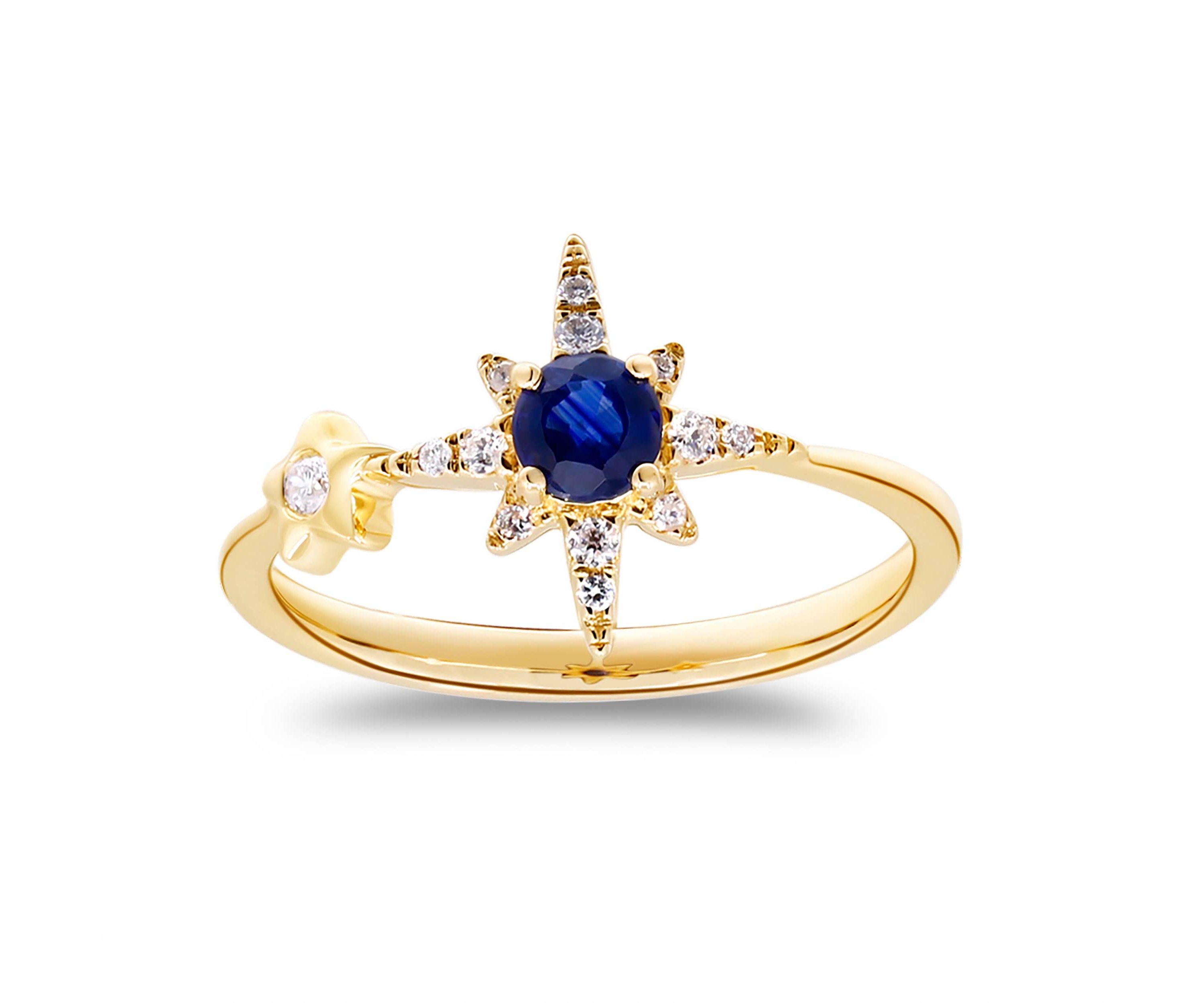 SAPPHIRE Ring in 10K YELLOW GOLD