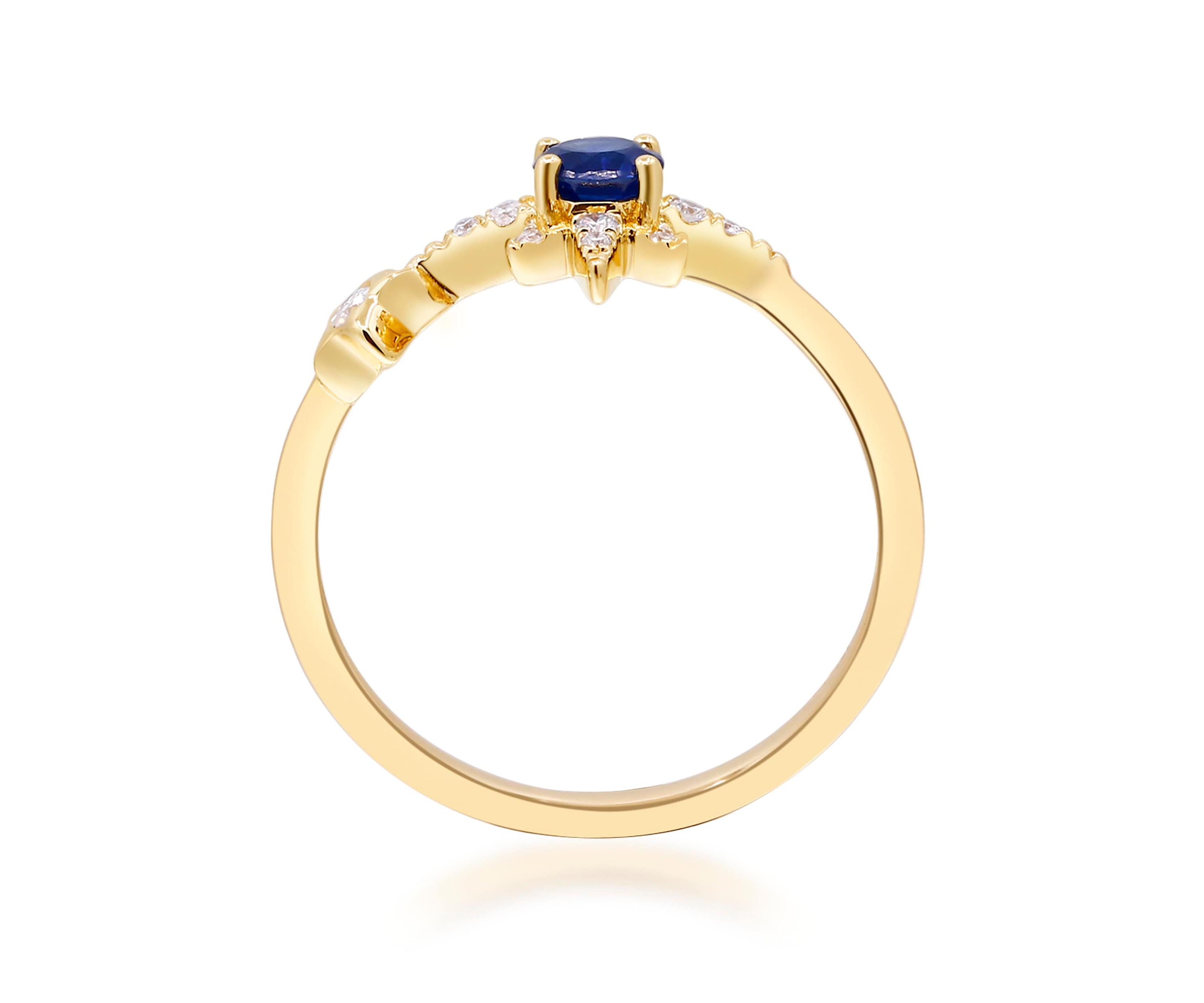 SAPPHIRE Ring in 10K YELLOW GOLD