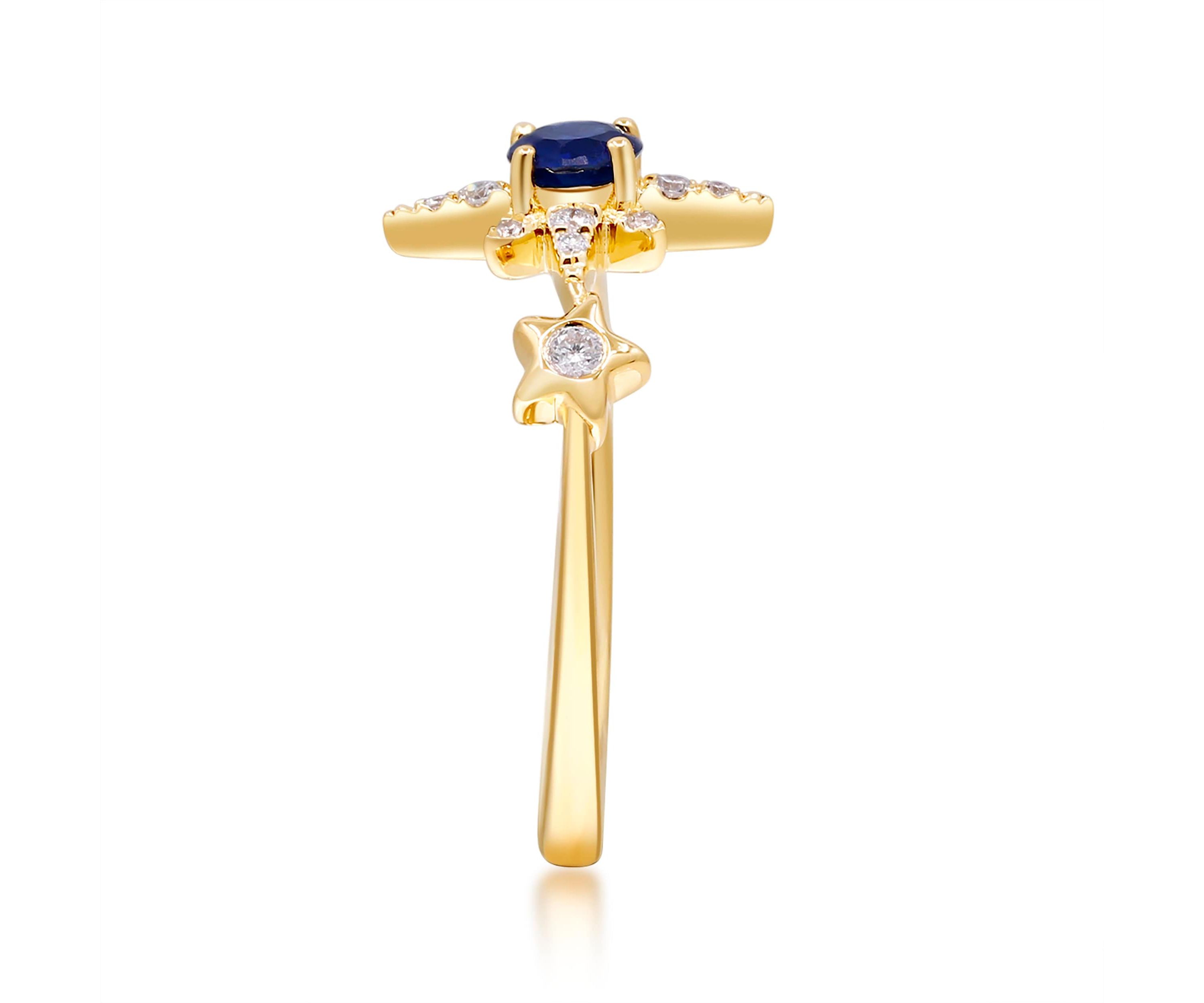 SAPPHIRE Ring in 10K YELLOW GOLD
