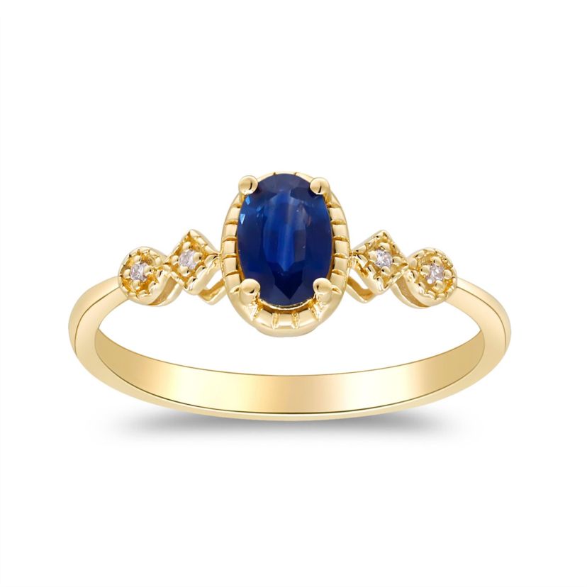 SAPPHIRE Ring in 10K YELLOW GOLD
