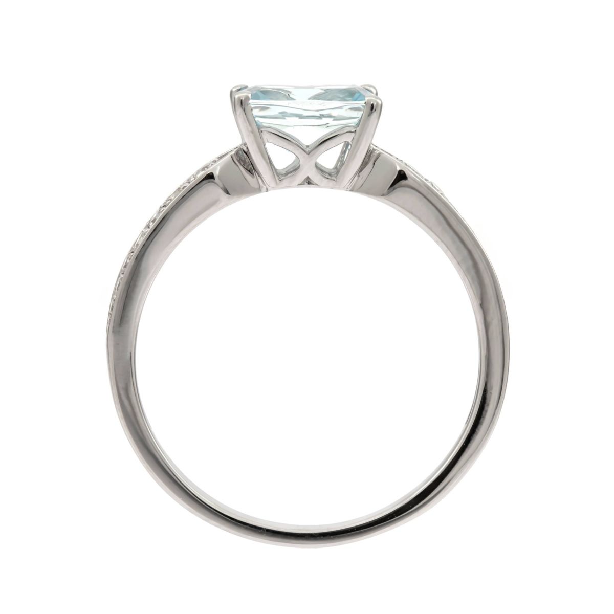 AQUA Ring in 10K WHITE GOLD