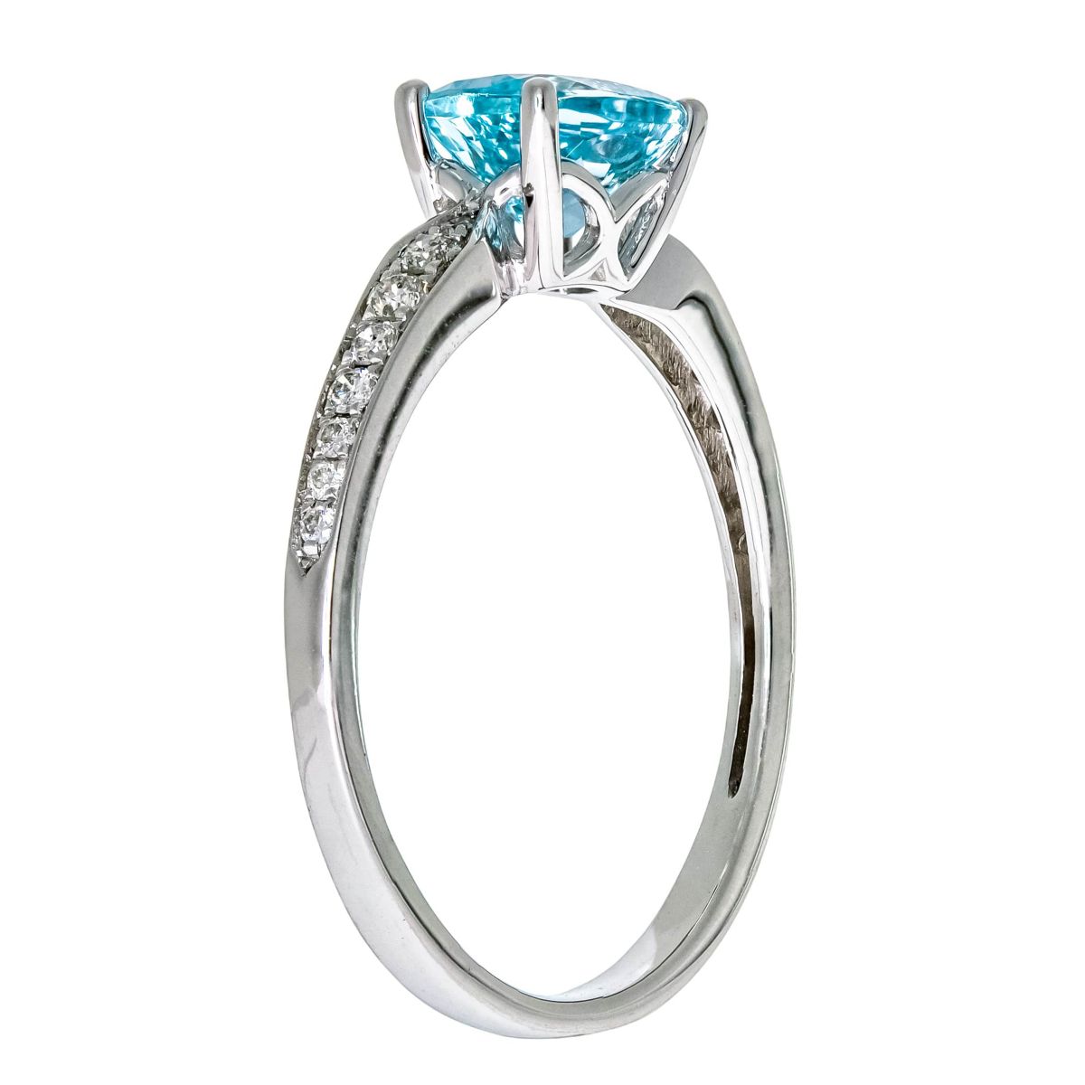 AQUA Ring in 10K WHITE GOLD