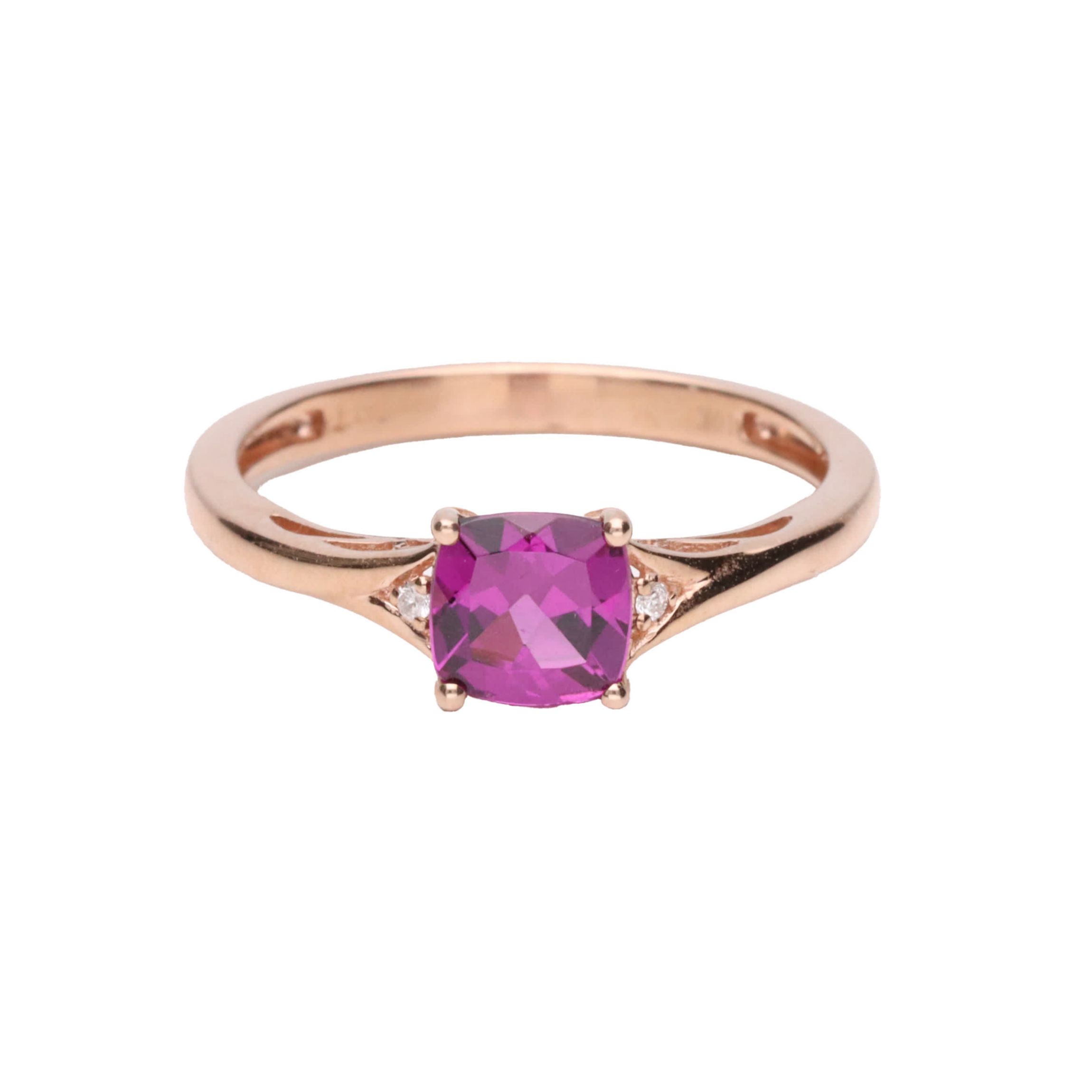 RHODOLITE Ring in 10K ROSE GOLD
