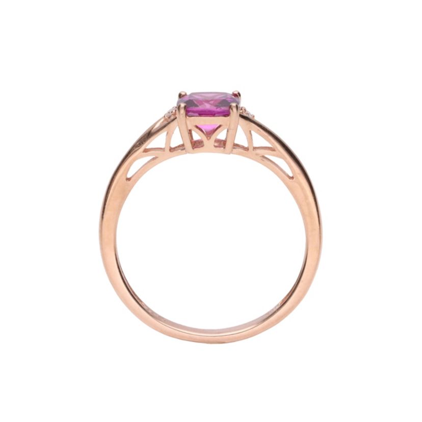 RHODOLITE Ring in 10K ROSE GOLD