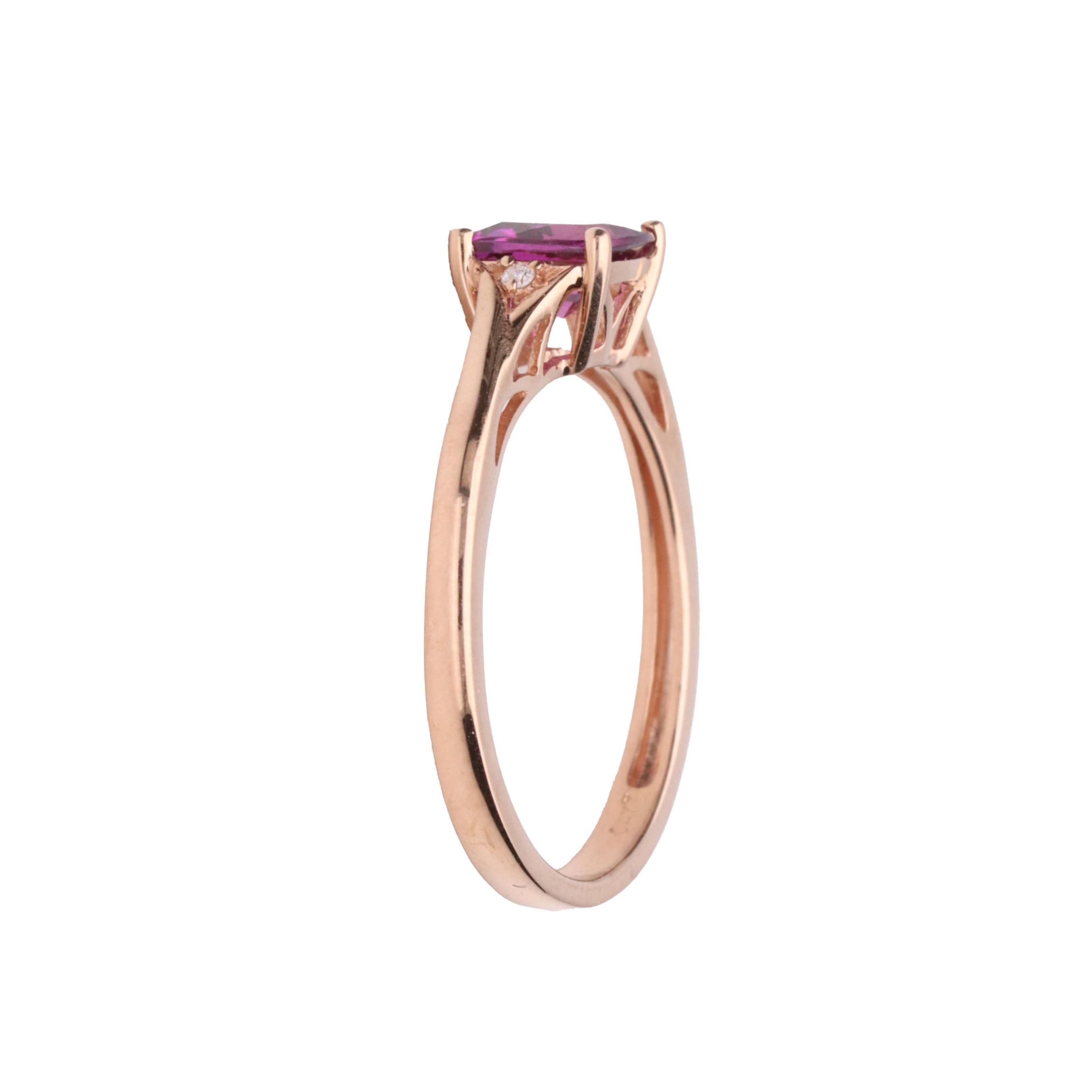RHODOLITE Ring in 10K ROSE GOLD