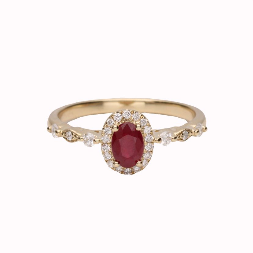 RUBY Ring in 10K YELLOW GOLD