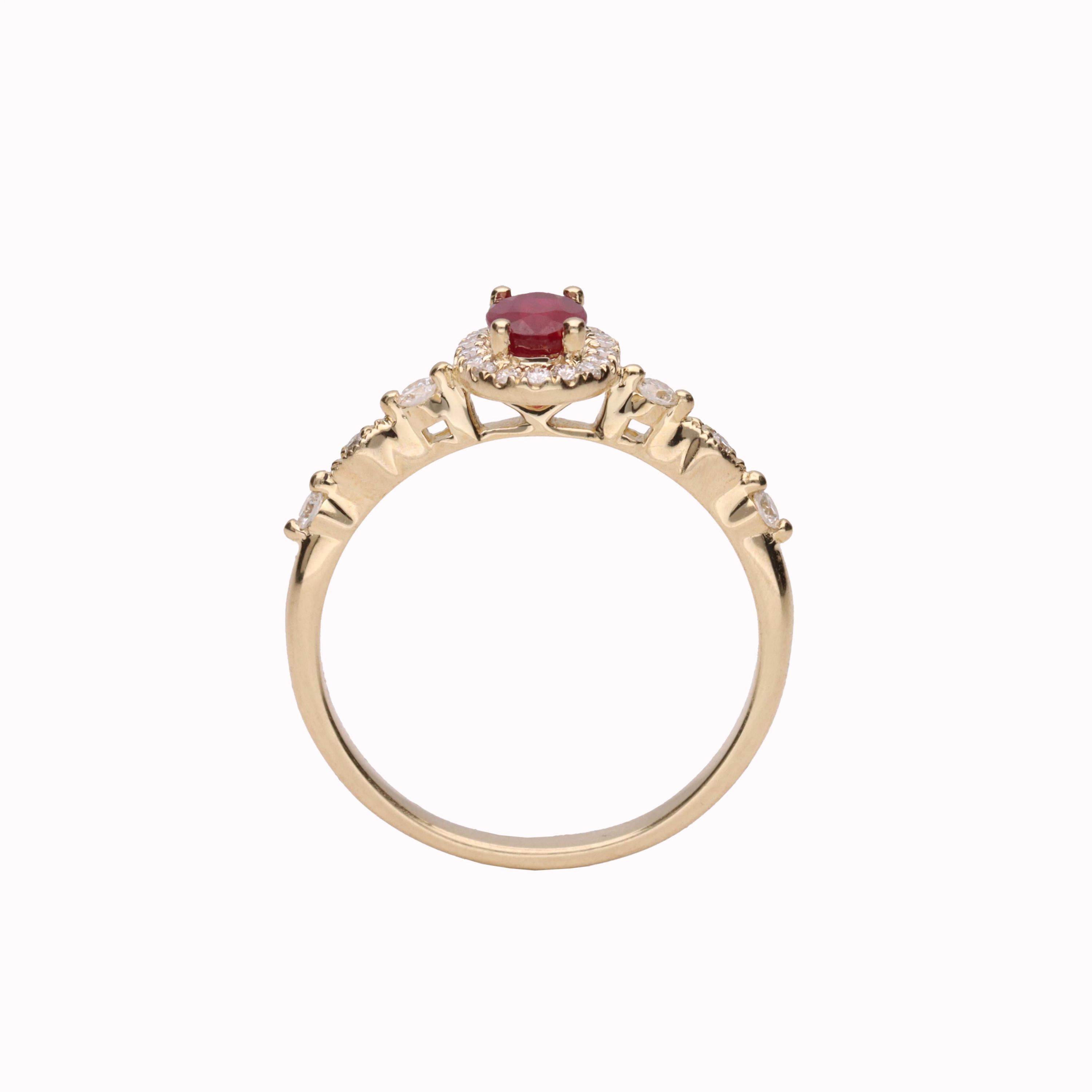RUBY Ring in 10K YELLOW GOLD