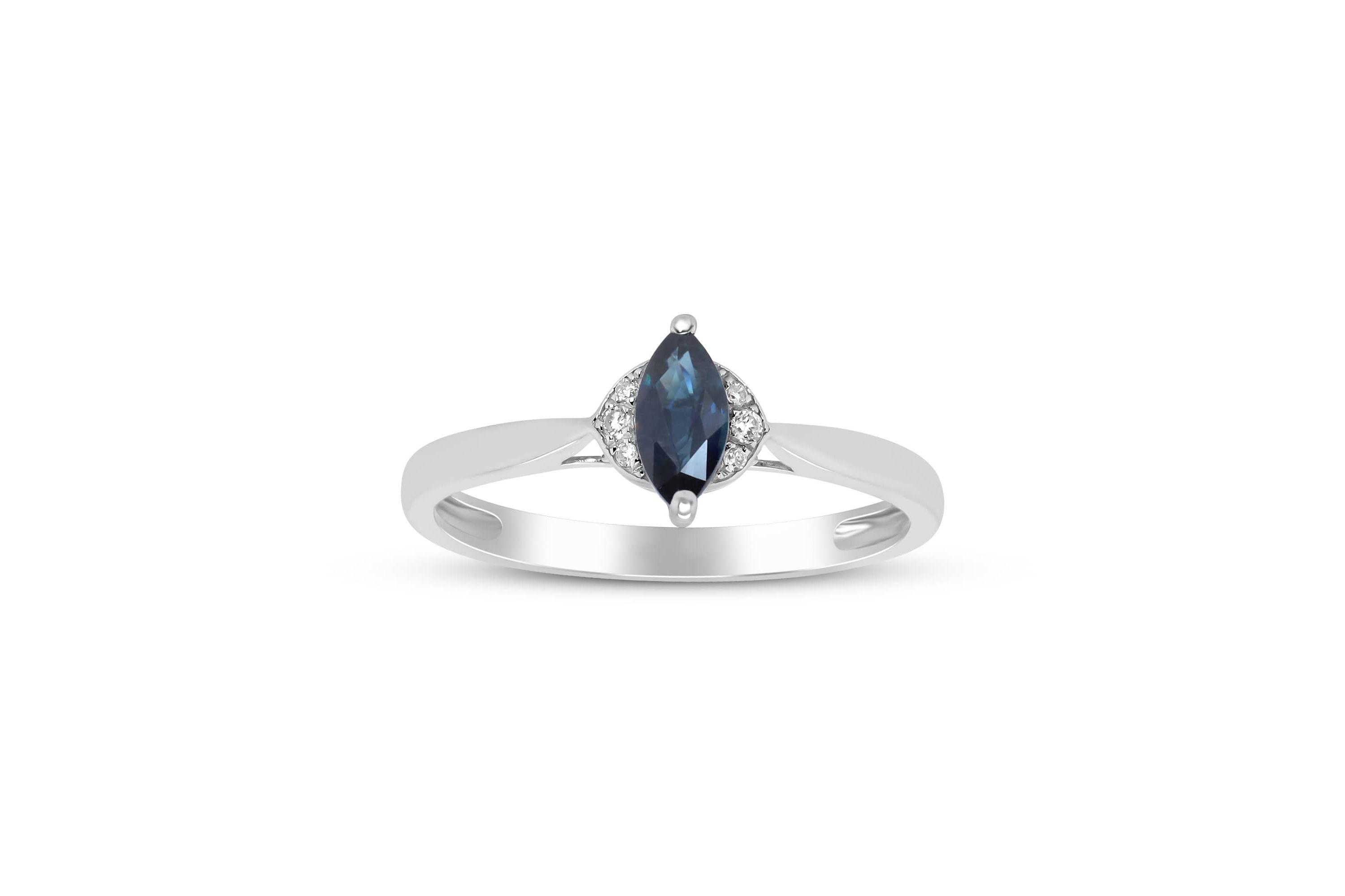 SAPPHIRE Ring in 10K WHITE GOLD