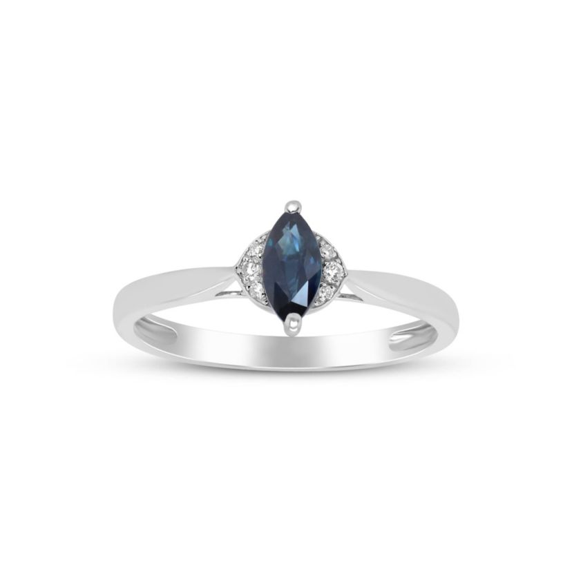 SAPPHIRE Ring in 10K WHITE GOLD