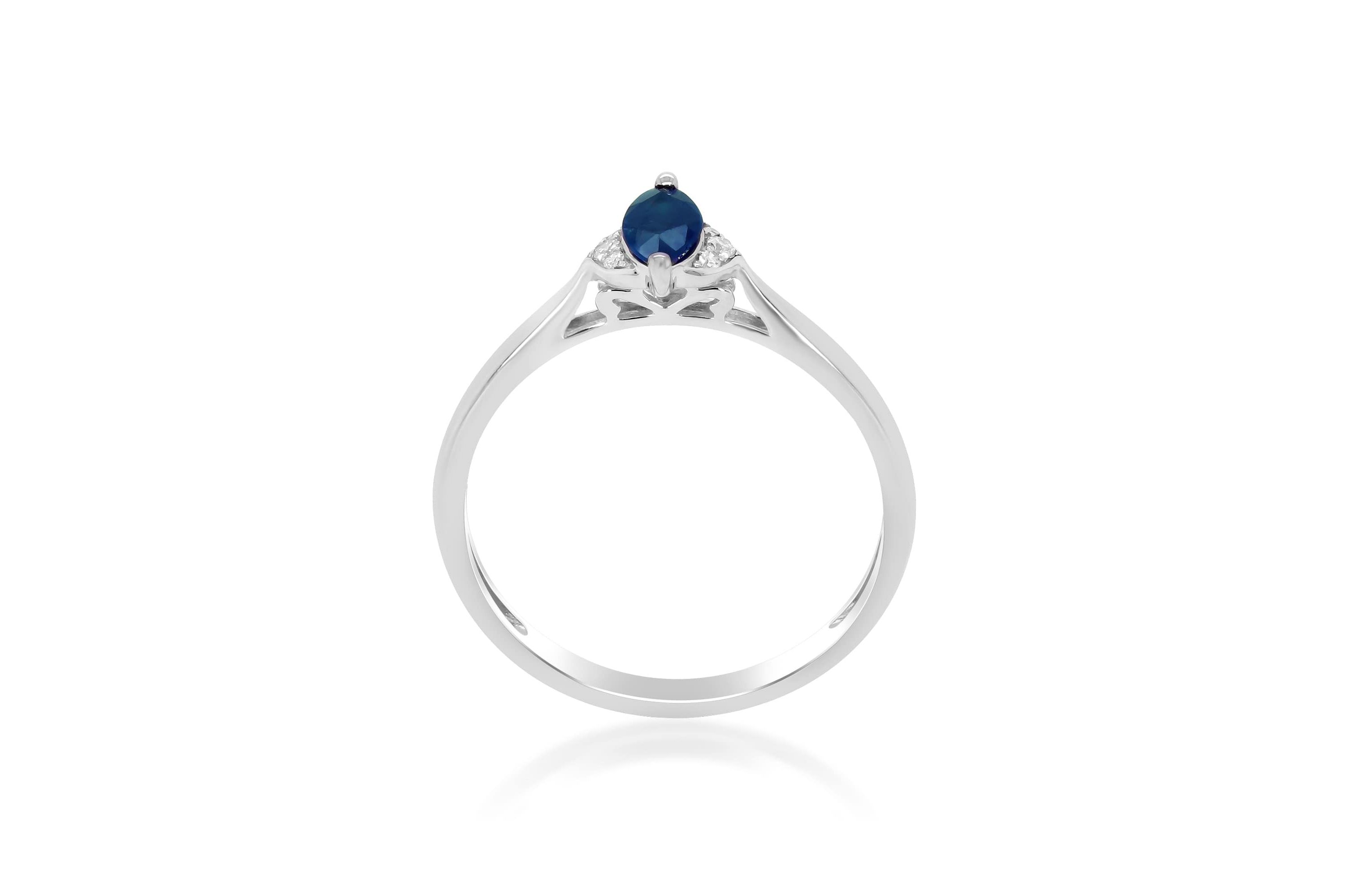 SAPPHIRE Ring in 10K WHITE GOLD