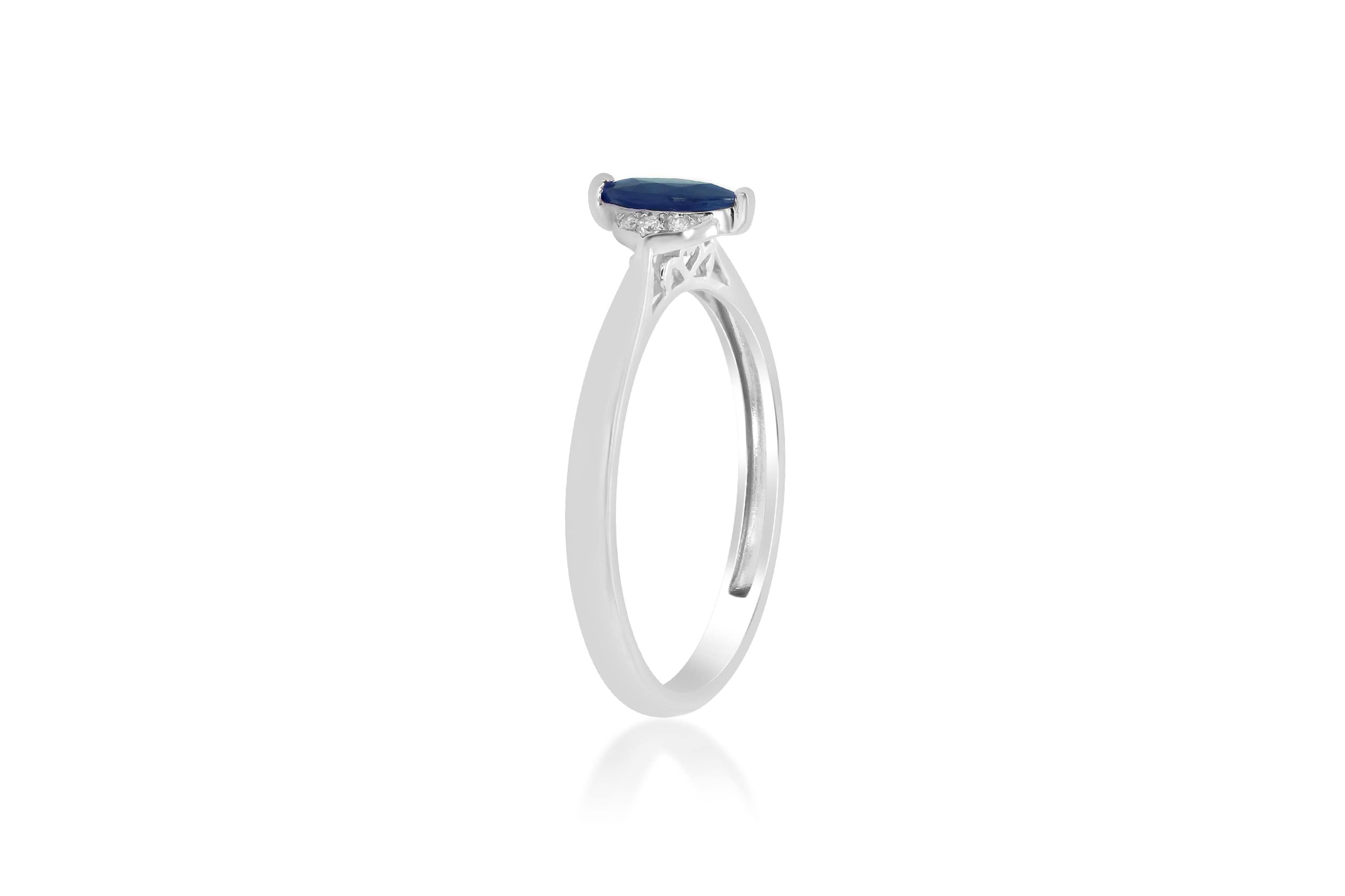 SAPPHIRE Ring in 10K WHITE GOLD