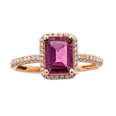 Anika and August RHODOLITE Ring in 10K ROSE GOLD, 6