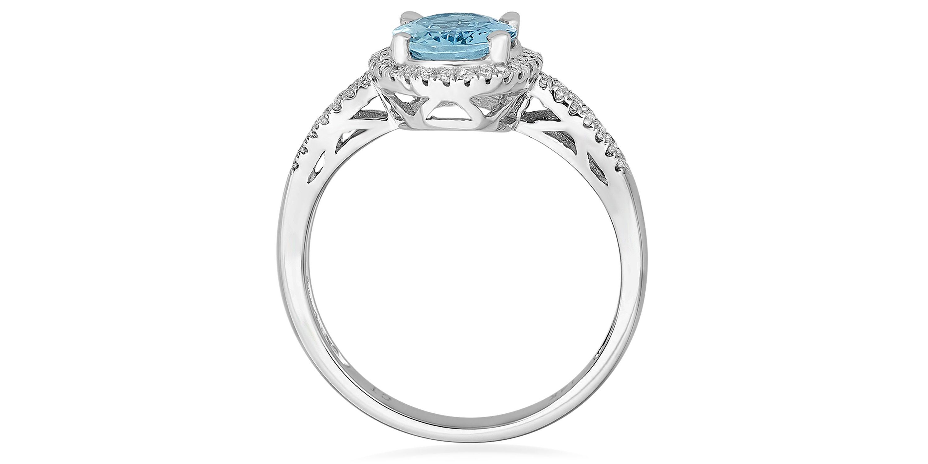 AQUA Ring in 10K WHITE GOLD