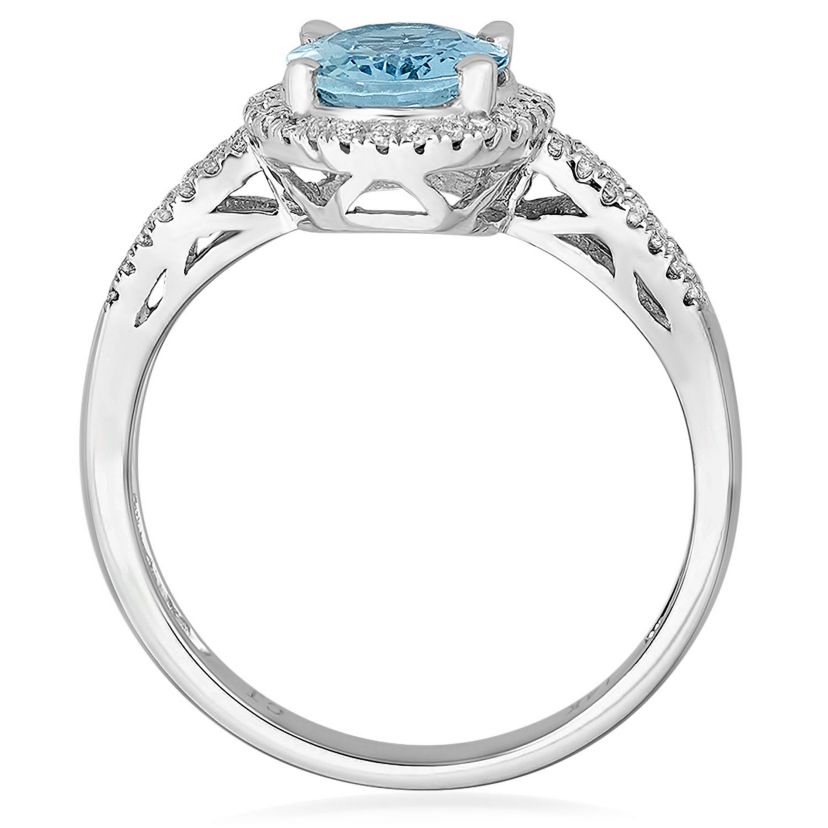 AQUA Ring in 10K WHITE GOLD